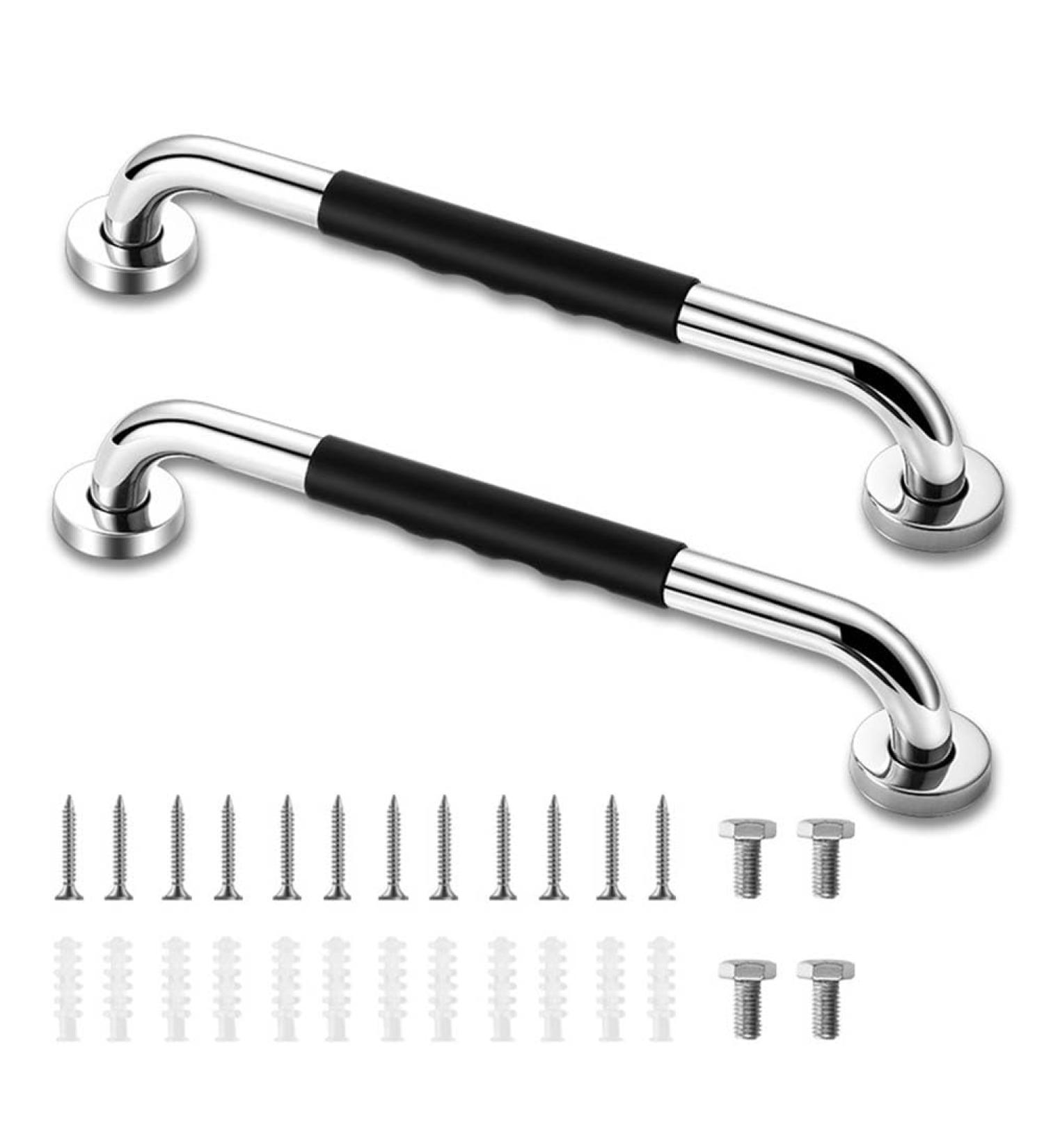 qazaa Grab Bars for Shower 2 Pack 16 Inch Anti-Slip Shower Handle with Rubber Grip Handicap Grab Bars for Elderly for Wall Easy Install - Buy Online on GoSupps.com