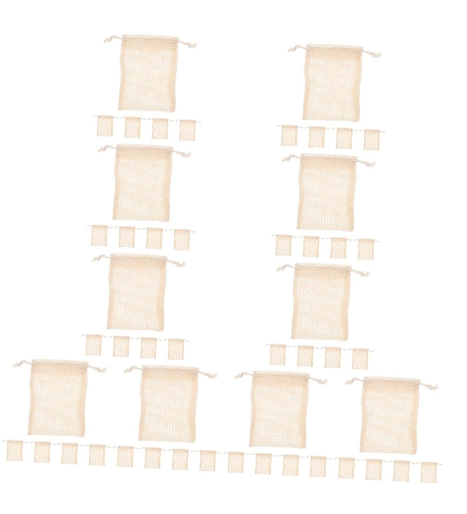 Beaupretty 50 Pcs Soap Storage Bags - Exfoliating Foam Net Pouches for Facial Cleaning & Bathing | Travel-Friendly Cotton Linen Soap Savers - Buy Online on GoSupps.com