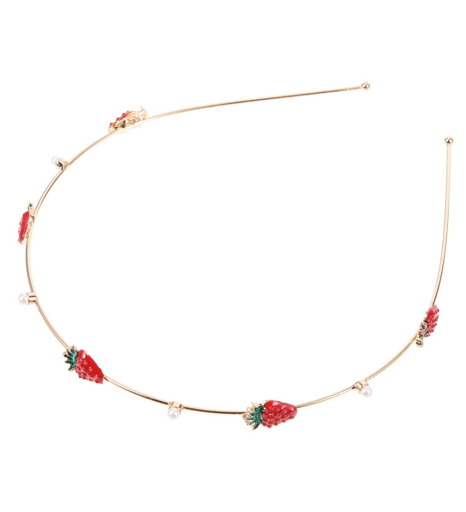 Baluue Strawberry Headband Carrot Hair Hoops Headdress Strawberry Hair Band Strawberry Hair Clip Fancy Headpiece Headbands Lace Cute Hairbands Pearl Hair Tie Seashell Fruit Alloy (iron) - Buy Online on GoSupps.com