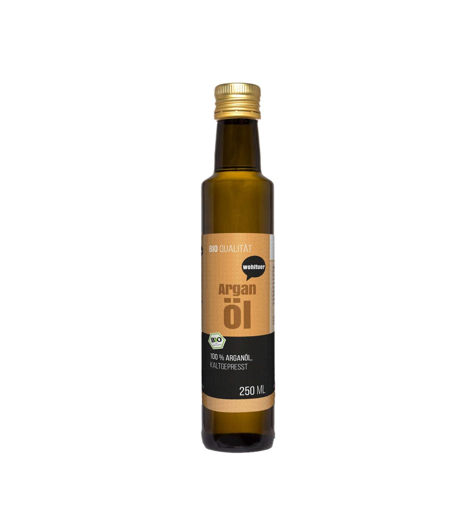 Wohltuer Organic Argan Oil 250ml - 100% Pure Virgin Pressed Fair Trade - Small Farmers Cooperative - Buy Online on GoSupps.com