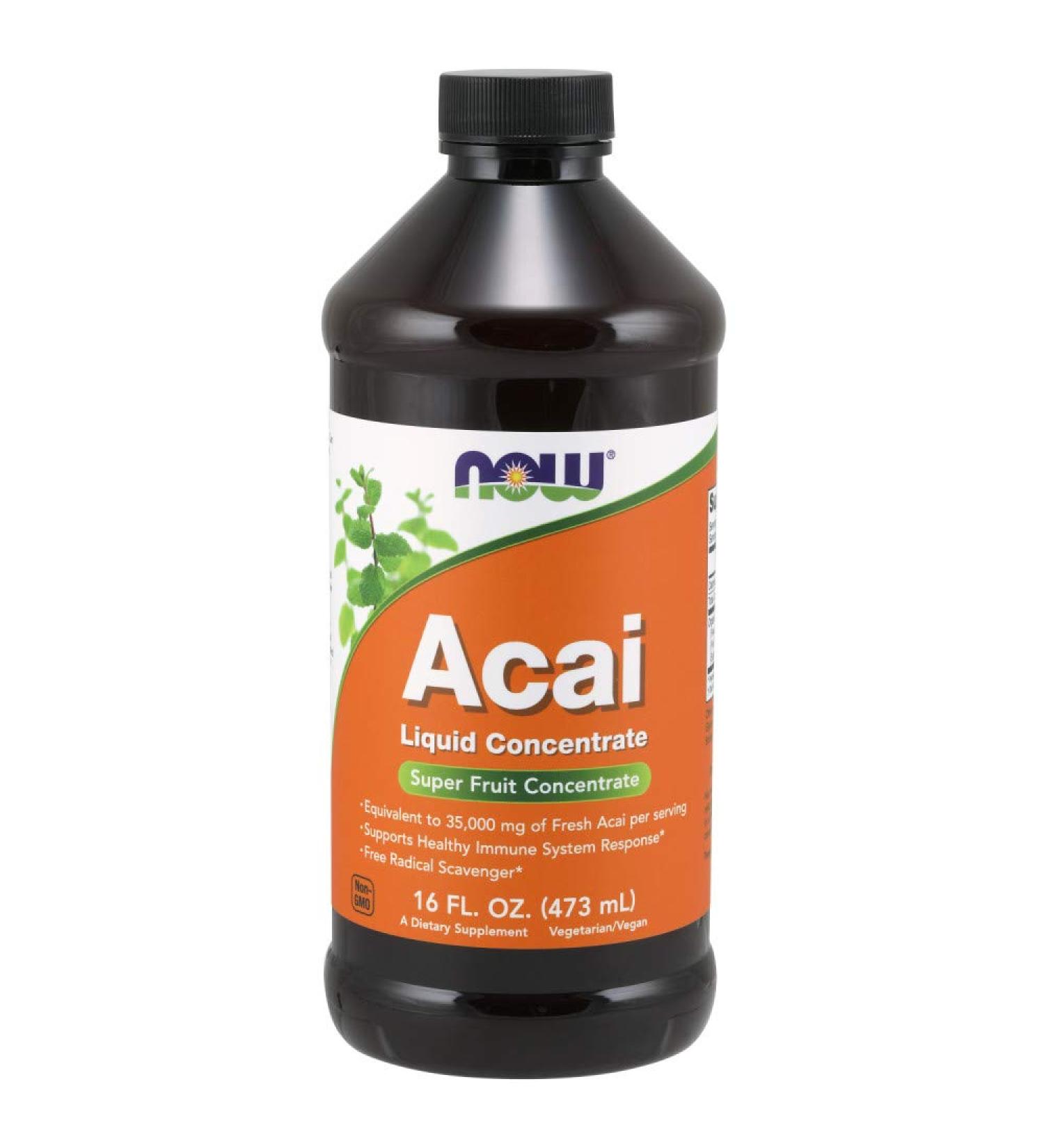 Now Foods Acai Liquid Concentrate 473 ml - Premium Antioxidant Supplement | Buy Internationally | Free Shipping - Buy Online on GoSupps.com
