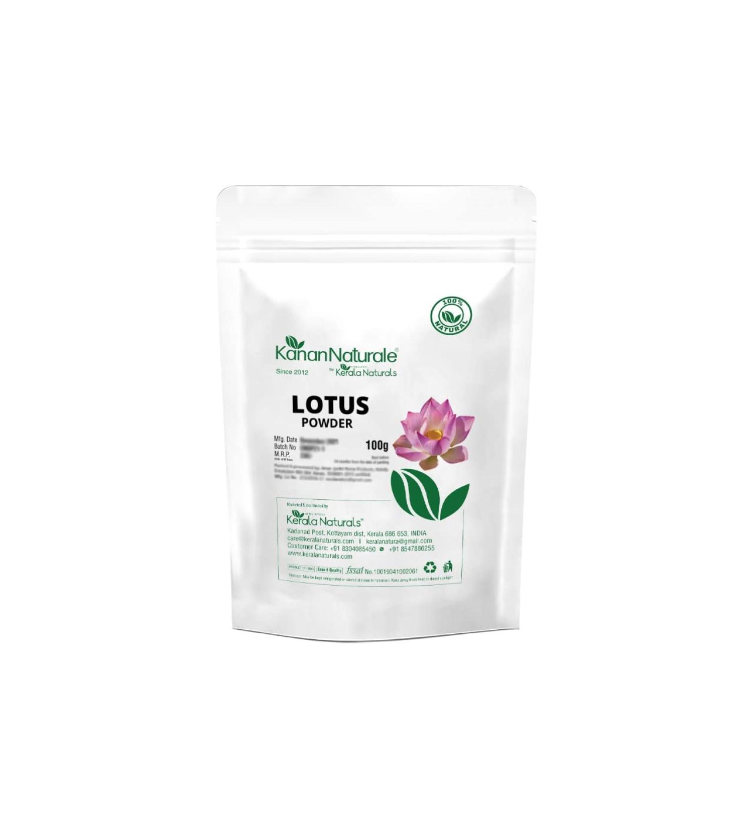 Lotus Powder (Nelumbo nucifera) 100gm - Natural Anti-Aging Face & Hair Care Fairer Complexion Radiance & Glow Skin Conditioner - Buy Online on GoSupps.com