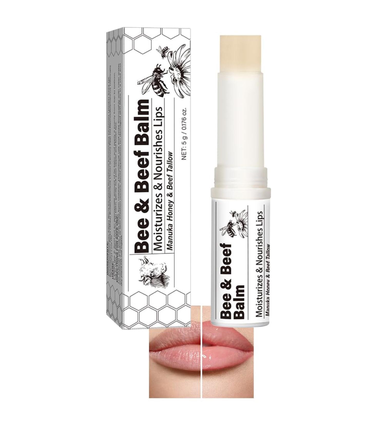 Lip Lightening for Dark Lips Beef Tallow Lip Balm Suitable for Smokers Chapped Lips Sensitive Skin Long-Lasting Moisturizing (1 pcs beef tallow lip balm) - Buy Online on GoSupps.com