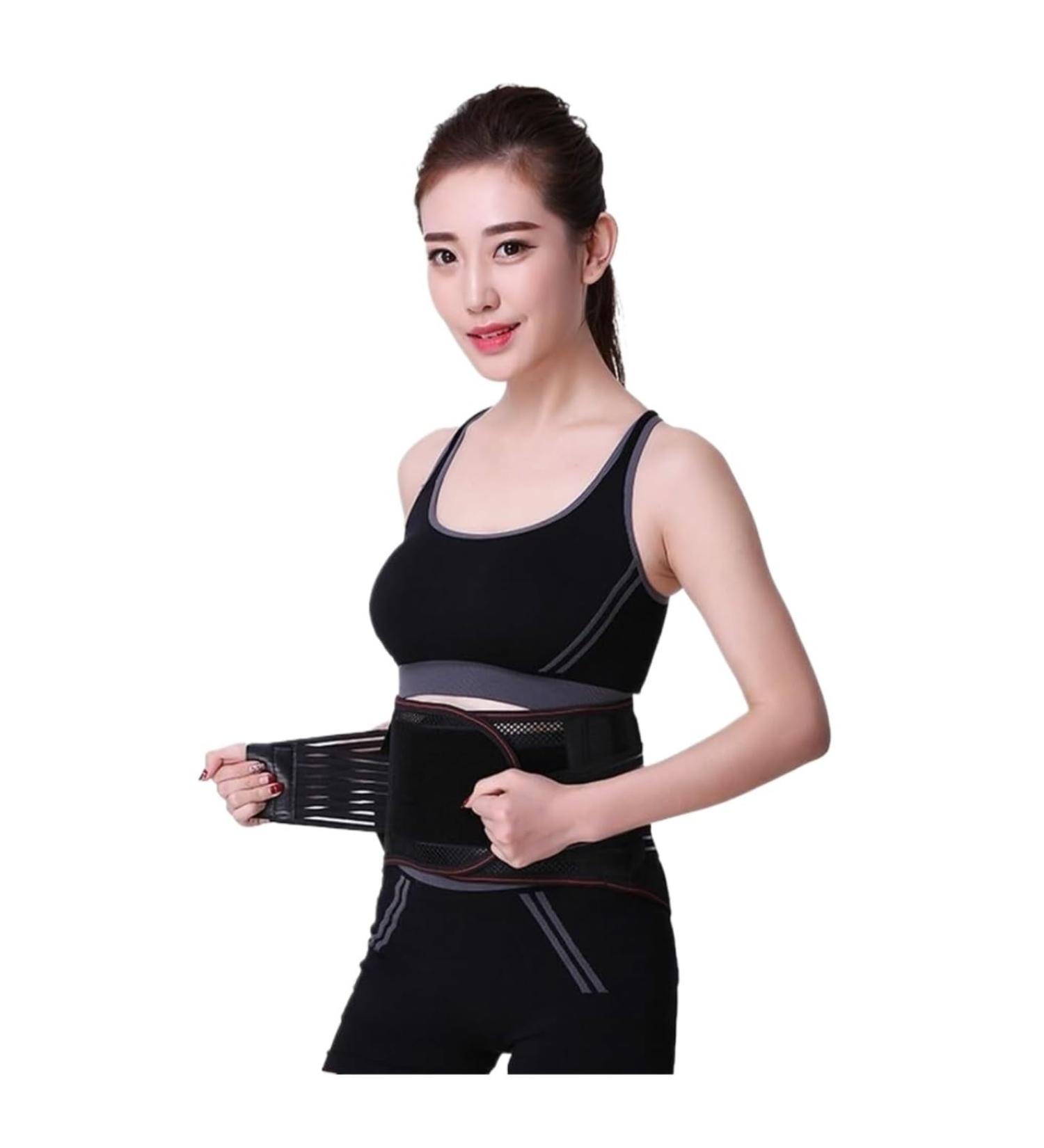 Back Brace Lumbar Support Adjustable Back Brace Breathable Waist And Back Posture Correctors With 3 Removable Pads Waist Belt(X-Large) X-Large Black - Buy Online on GoSupps.com