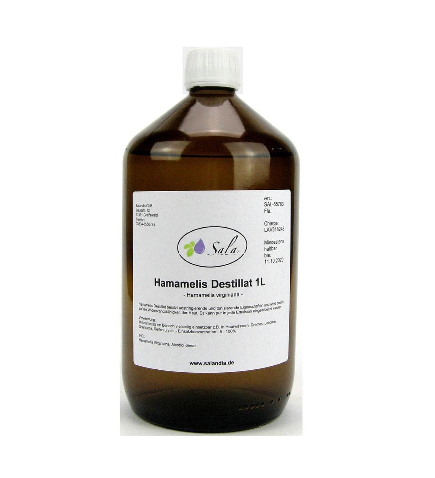 Sala Hamamelis Distillate Hamamelis Water 1000 ml (1 L glass bottle)