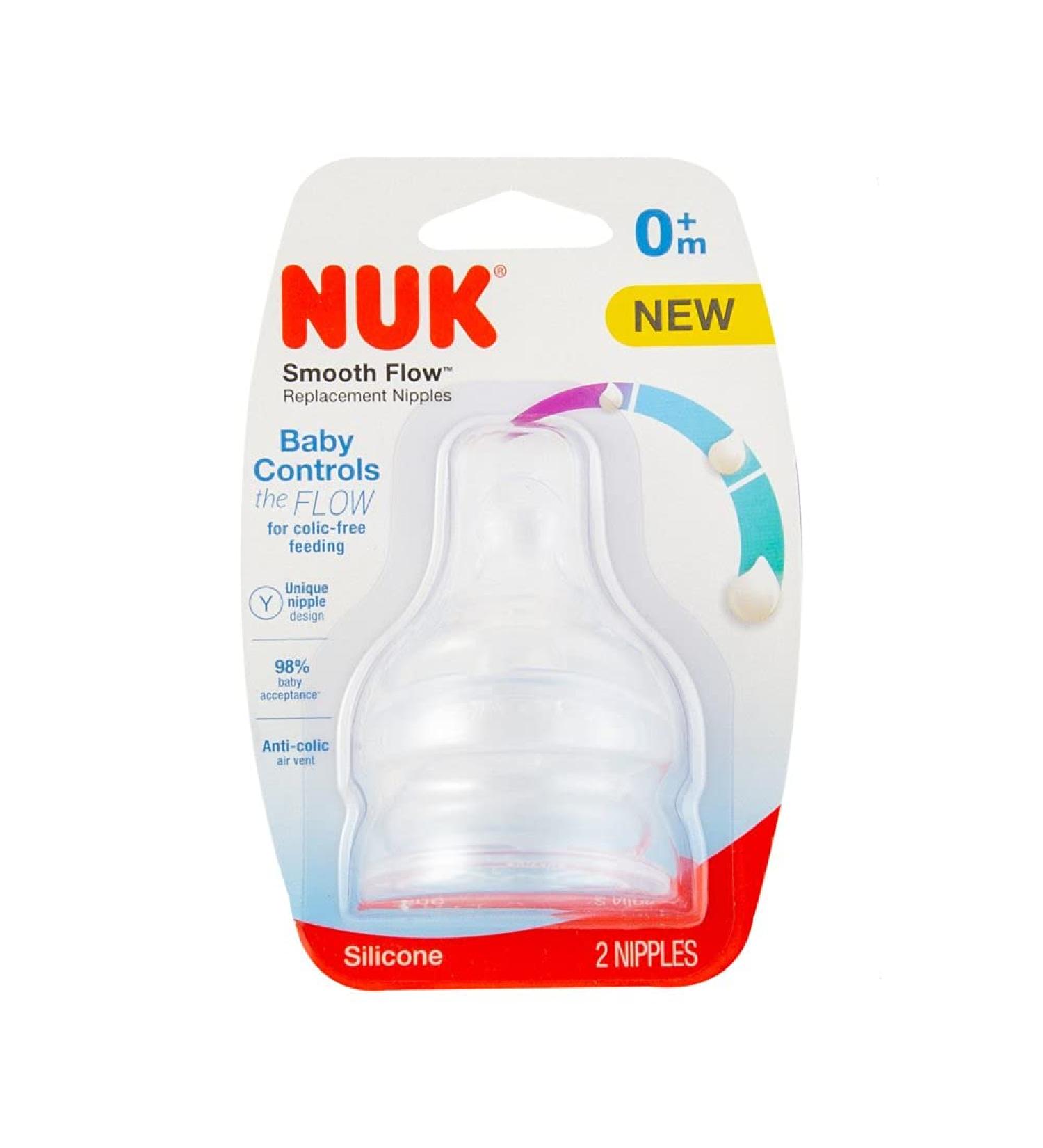 NUK Smooth Flow Nipples (2 pack) (6+ month) Clear - Buy Online on GoSupps.com