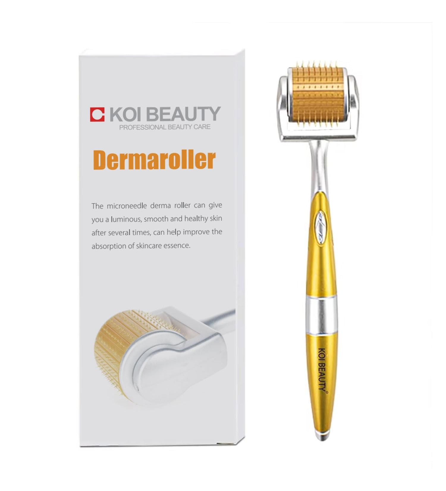 Koi Beauty Dermaroller 1mm - 192 Real Needles for Hair & Beard Growth | Microneedling Tool for Men & Women | Achieve Results at Home - Buy Online on GoSupps.com