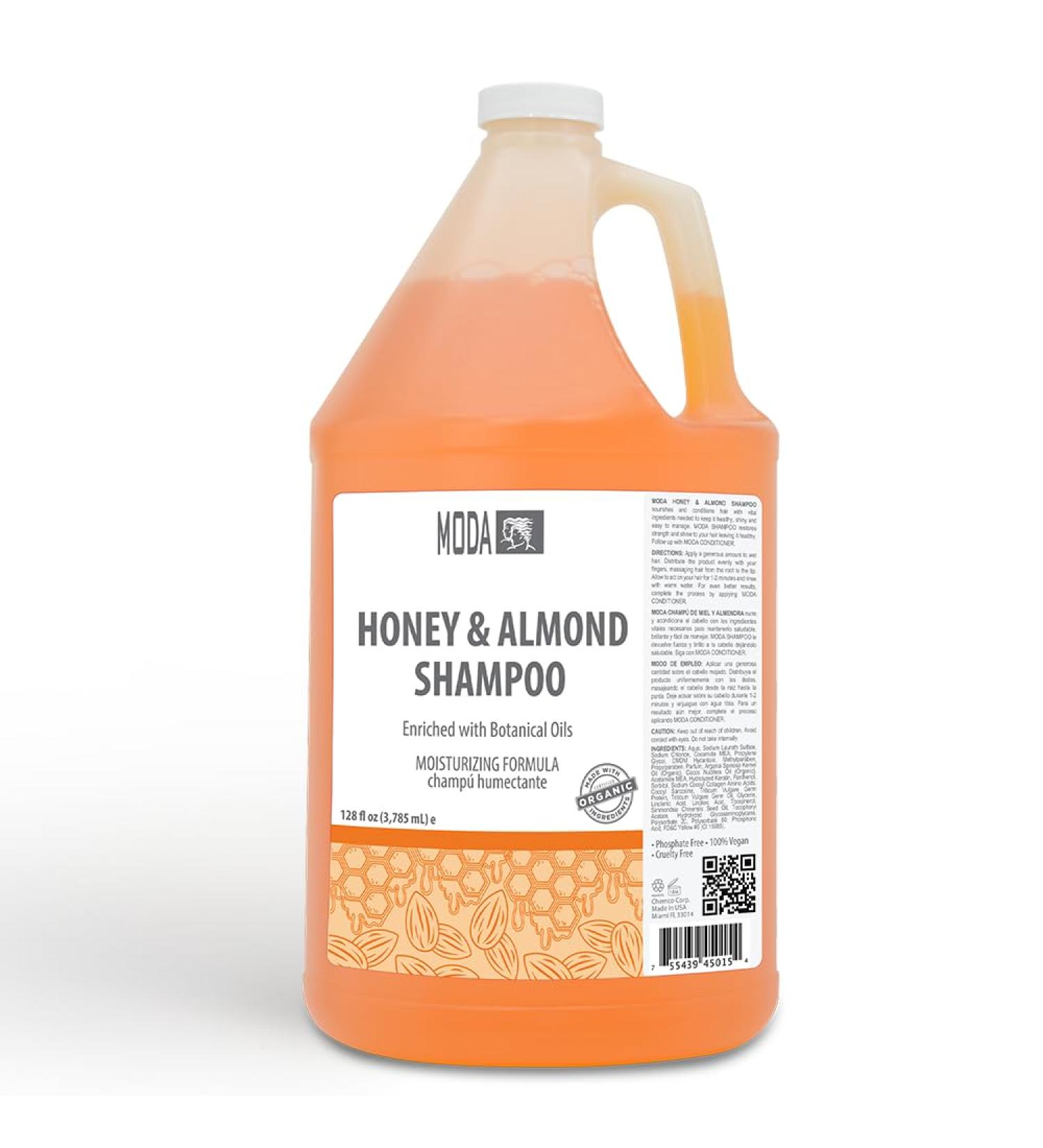 MODA Moisturizing Shampoo - Honey Almond for All Hair Types | 128 Oz Professional Deep Clean & Condition Strengthen & Restore Shine - Buy Online on GoSupps.com