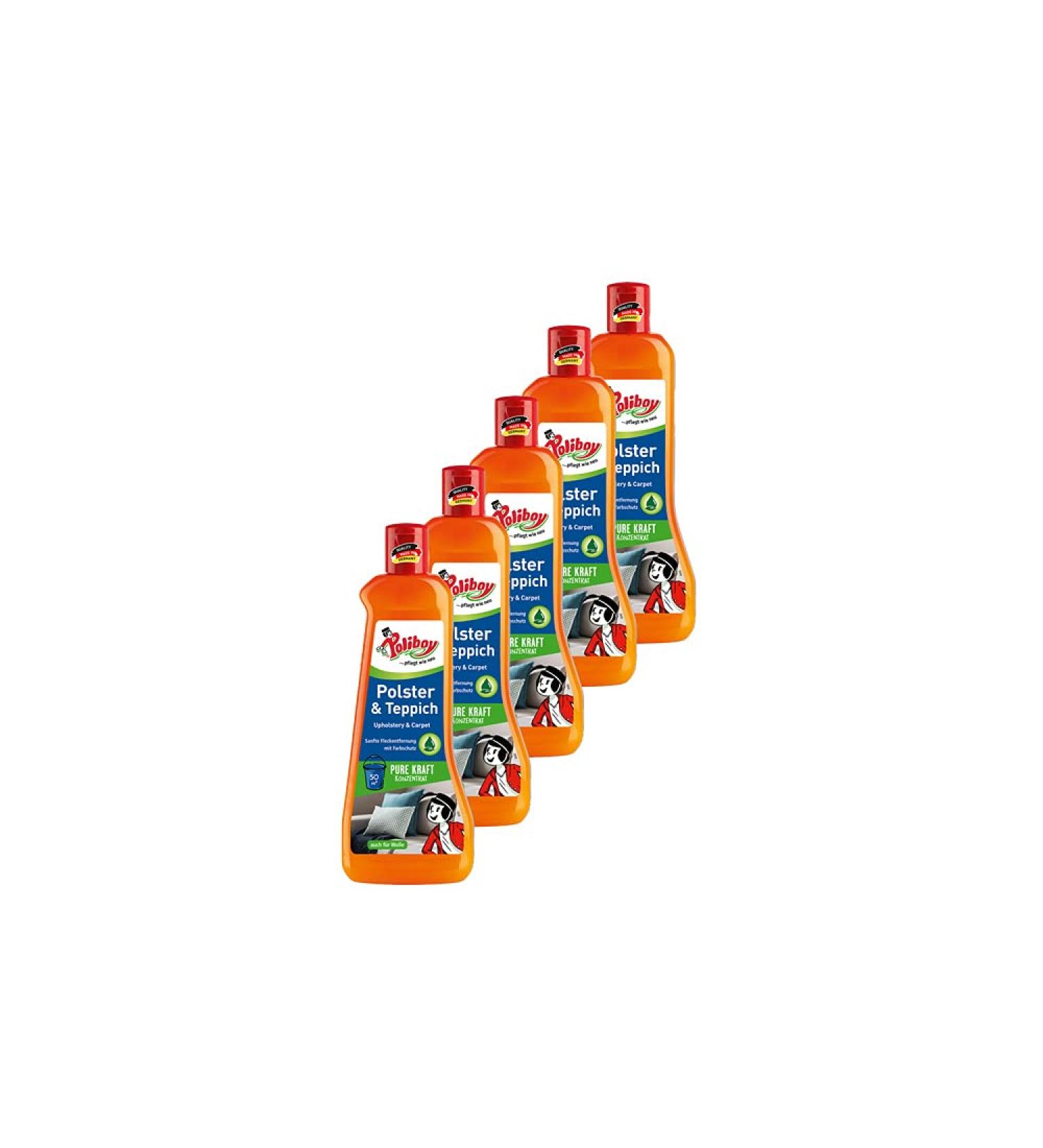 Poliboy - Upholstery Carpet Cleaner - Gentle Spot Removal - Cleaner For Upholstery and Carpets - Floor Cleaning - 5x500ml (2.5 liters) - Made in Germany carpet cleaning 2.5 l (1 Pack)