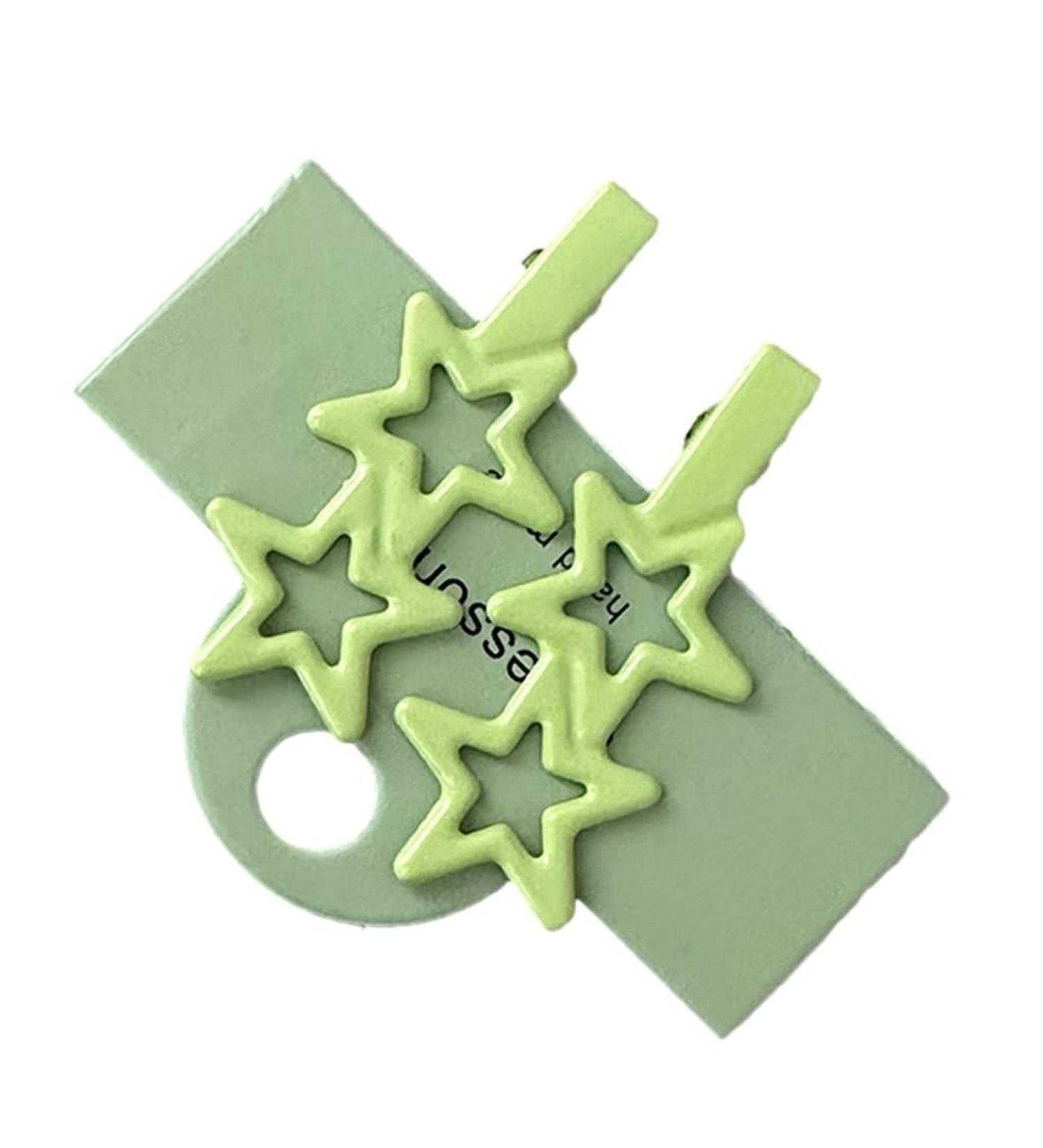 XIAHIOPT Star Shape Duckbill Hair Clip Spring Headwear for Woman Girls Taking Photo Shopping Travel -slip Green - Buy Online on GoSupps.com