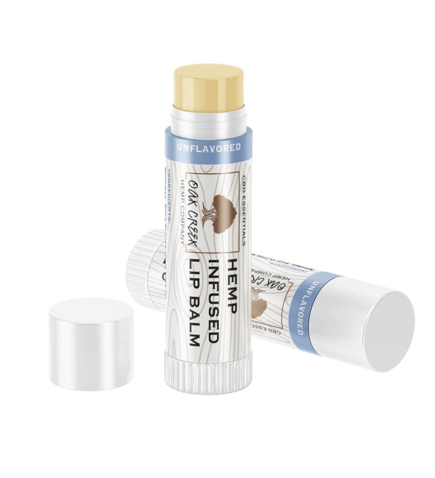 Oak Creek Hemp Co. Hemp Seed Oil Lip Balm - Satin Finish, Unflavored, 0.15oz Tube - Buy Online on GoSupps.com