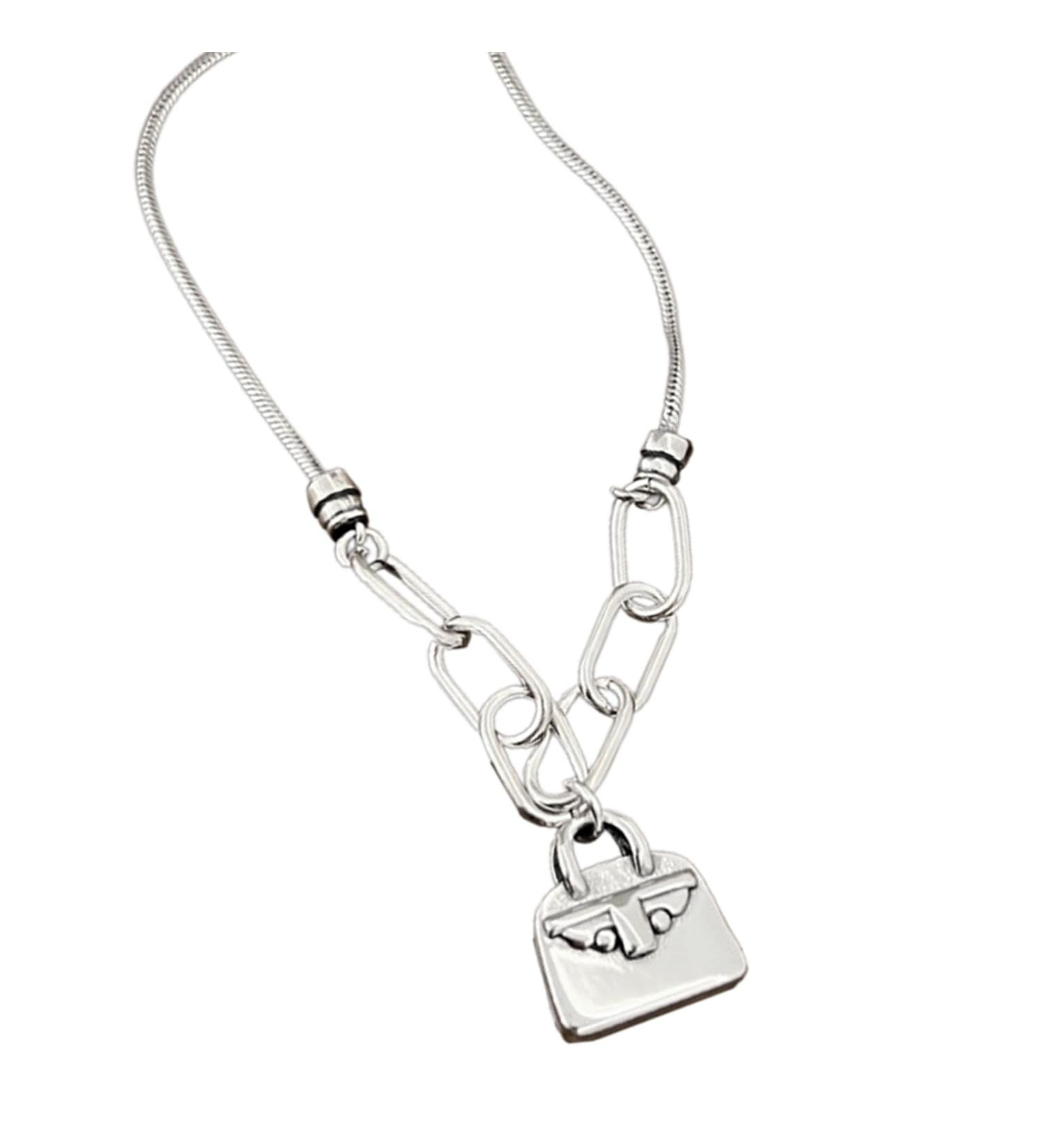 OralGos Exquisite Craftsmanship Solid Bags Pendant Necklace | Trendy Metal Choker Ornament for Fashion-Forward Individuals - Shop Internationally! - Buy Online on GoSupps.com