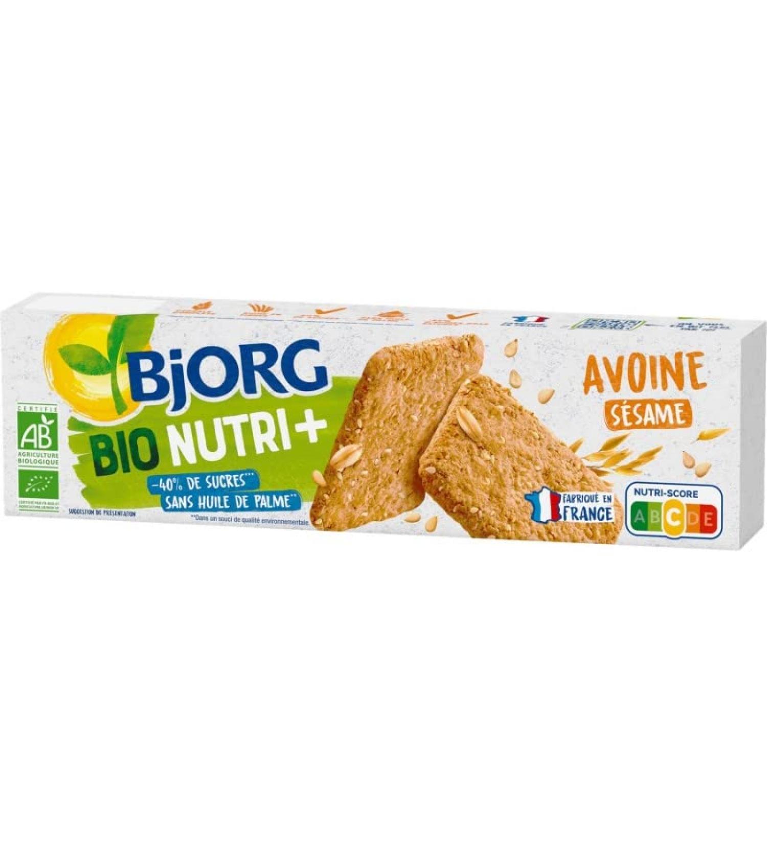 G n rique Bjorg Organic Sesame Oat Biscuits - Delicious and Healthy - 130g - Ideal for breakfast or a snack - Certified Organic. - Pack of 4 - Sold as a Pack