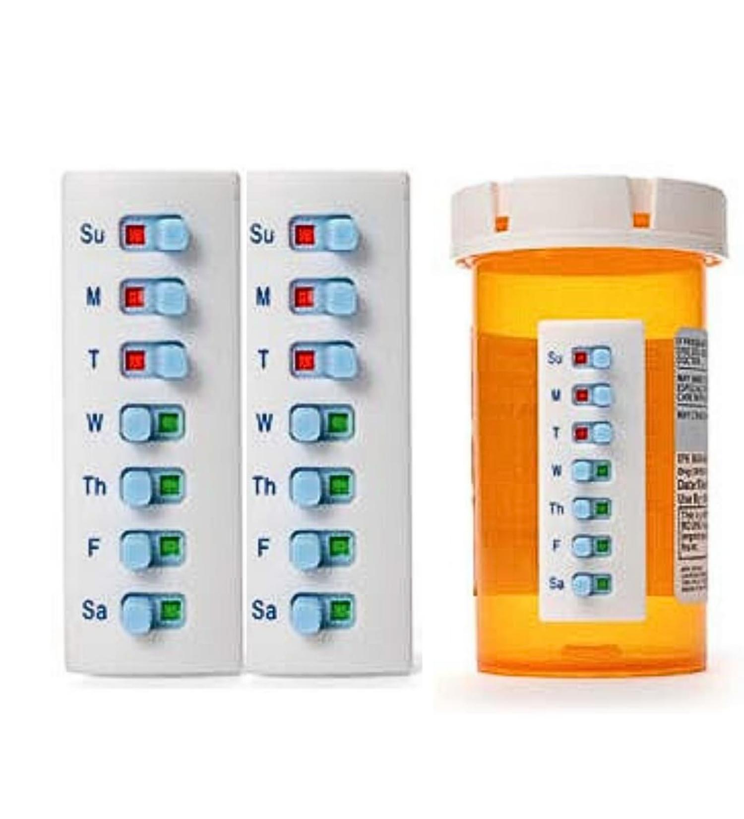2 Pack Medication Tracker & Reminder - Reusable Peel & Stick Pill Organizer | 7 Day Vitamin & Pet Pill Aid - International Shipping Available - Buy Online on GoSupps.com