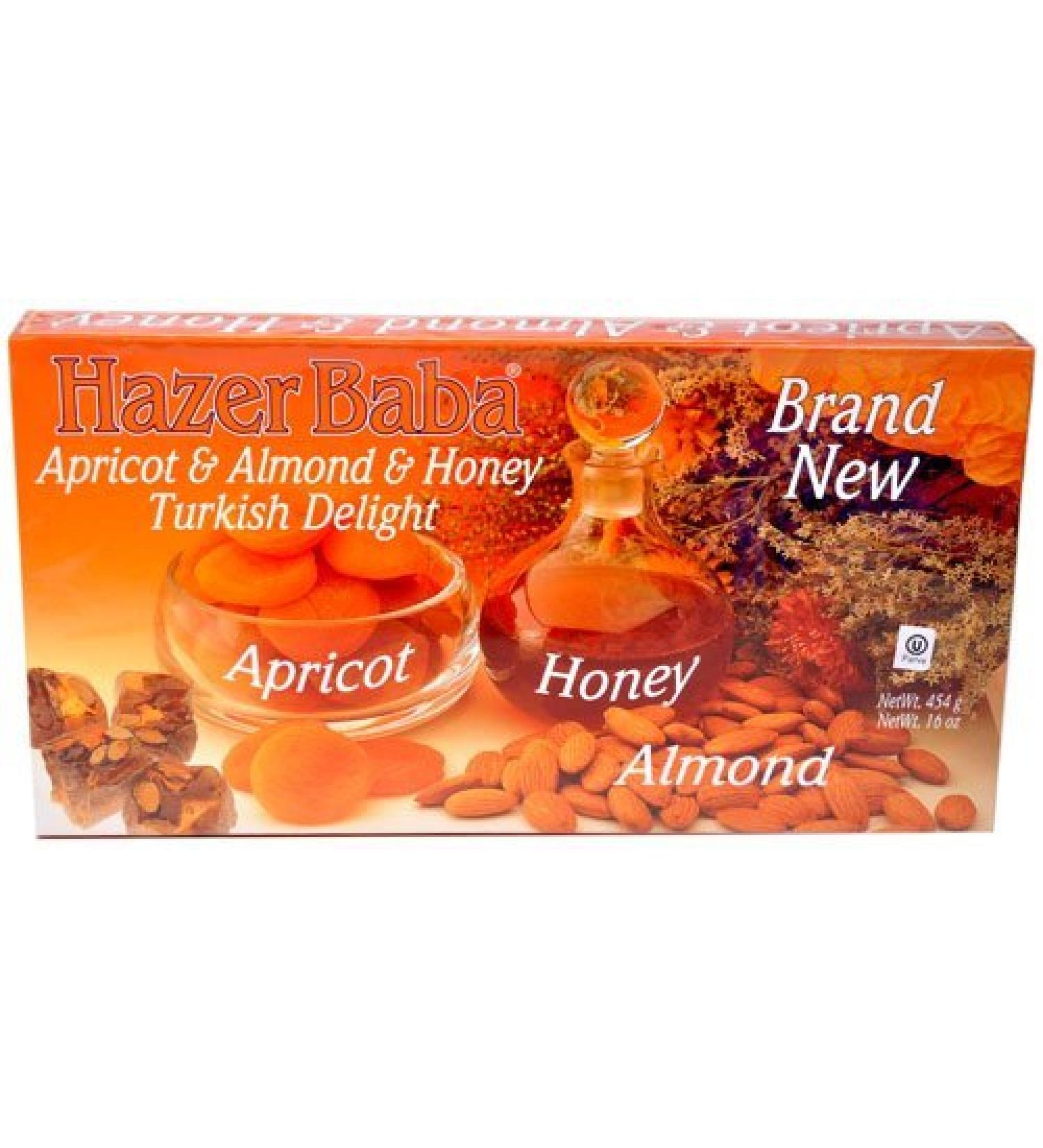 Hazer Baba Apricot-Almond-Honey Turkish Delight 16oz by Hazer Foods
