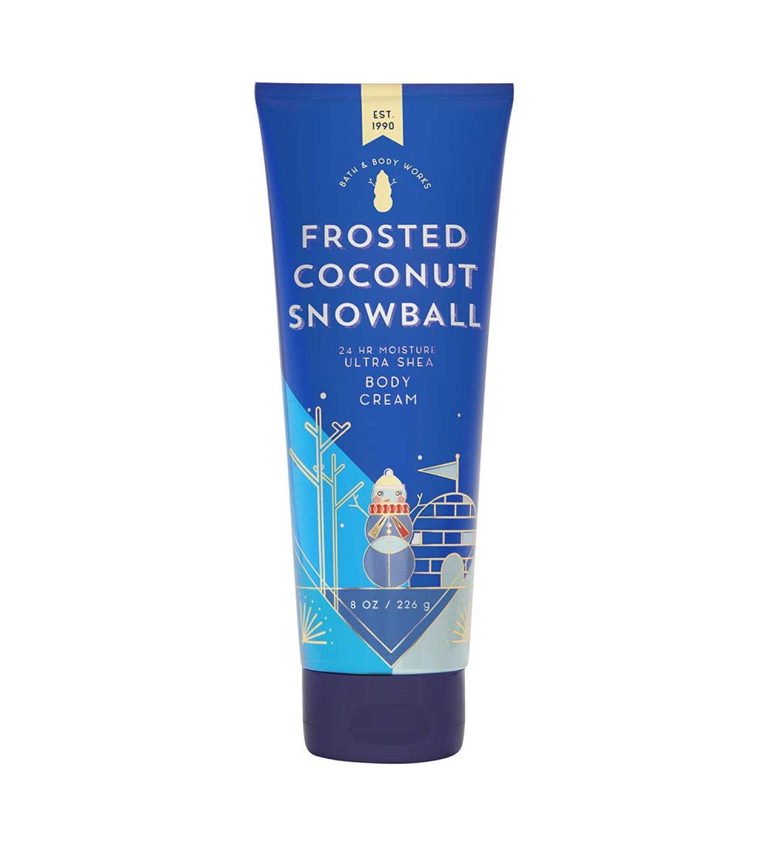 Bath & Body Works Frosted Coconut Snowball Ultra Shea Body Cream  8 Ounce Frosted Coconut Snowball 8 Ounce (Pack of 1)