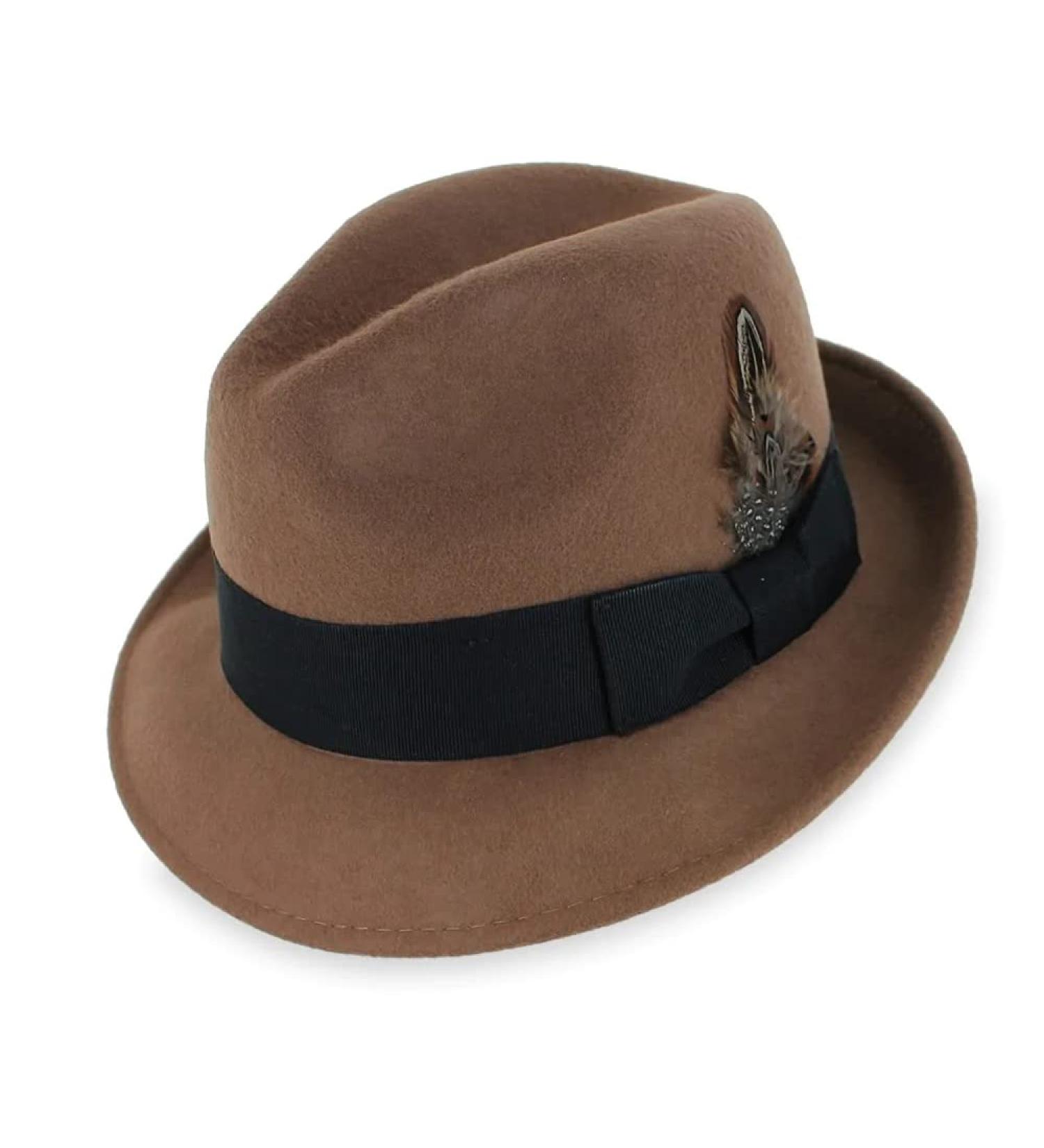 Belfry Trilby Vintage Style Dress Fedora Hat, 100% Pure Wool Felt - Black/Grey/Navy/Brown/Pecan - Large - Buy Online on GoSupps.com