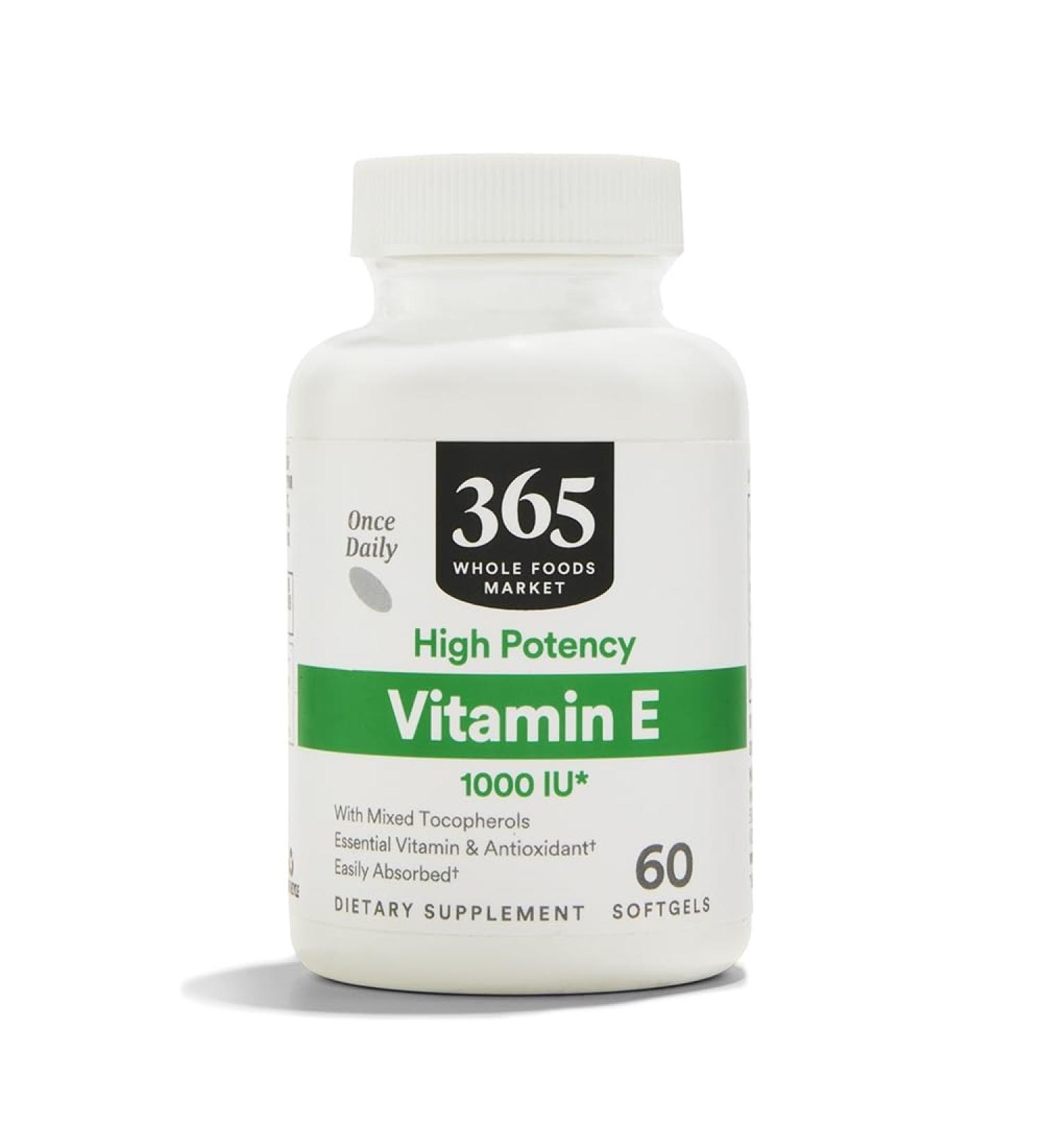 365 by Whole Foods Market Vitamin E 1000 IU 60 Count 60 Count (Pack of 1) - Buy Online on GoSupps.com
