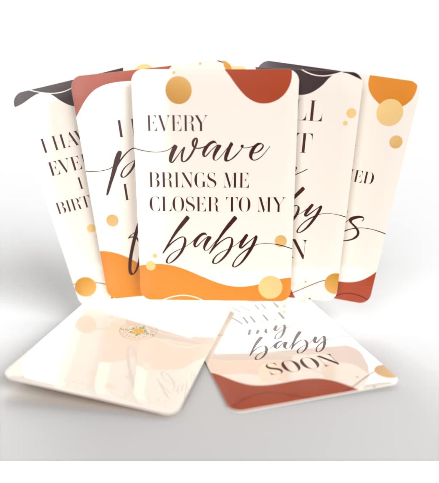 Premium Birthing Affirmation Cards - 24 Inspirational Cards for Pregnant Moms | Perfect Baby Shower Gifts & Labor Support - Buy Online on GoSupps.com