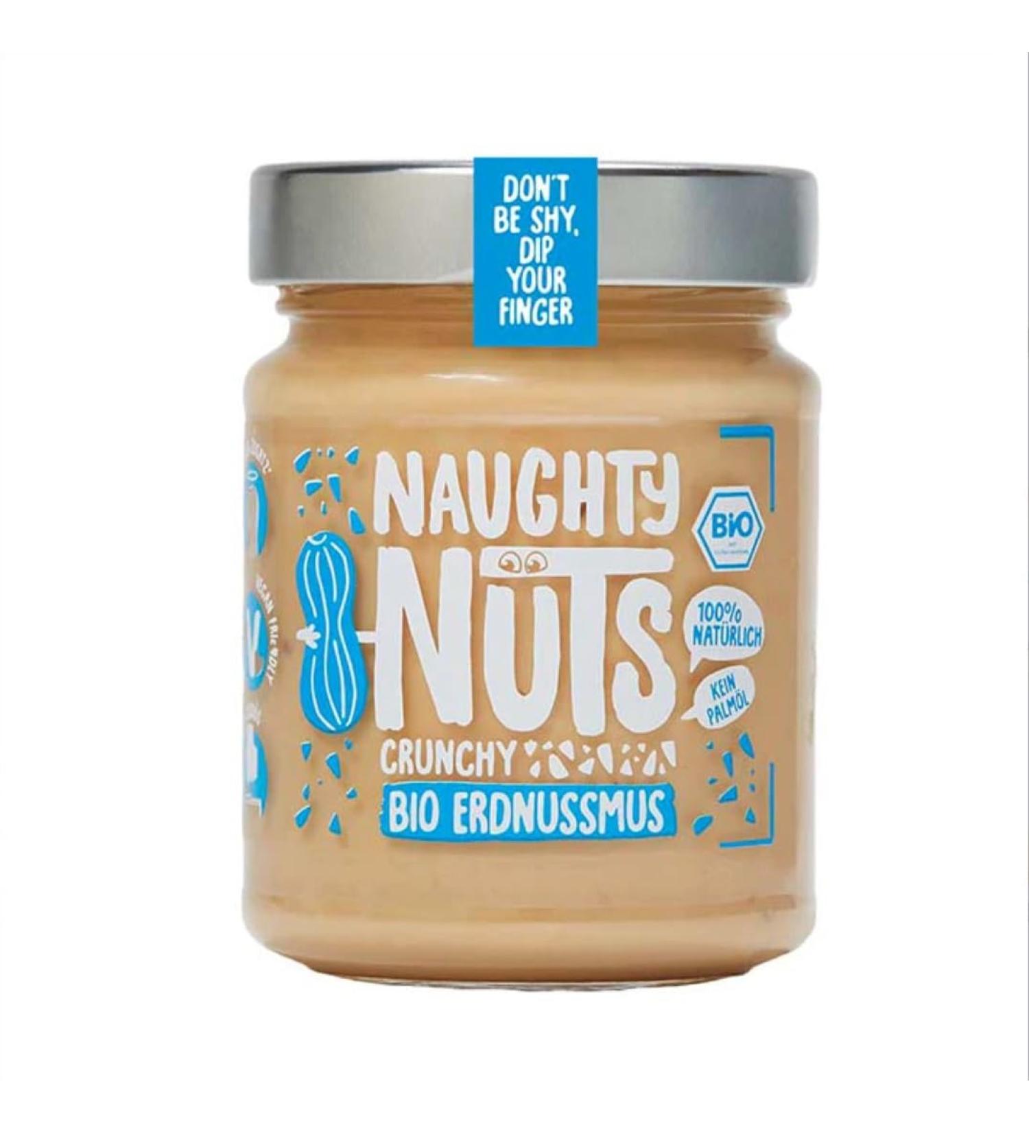 Naughty Nuts Organic Crunchy Peanut Butter | 100% Natural | Vegan | No Palm Oil & Sugar | Perfect Muesli Topping | 500g - Buy Online on GoSupps.com