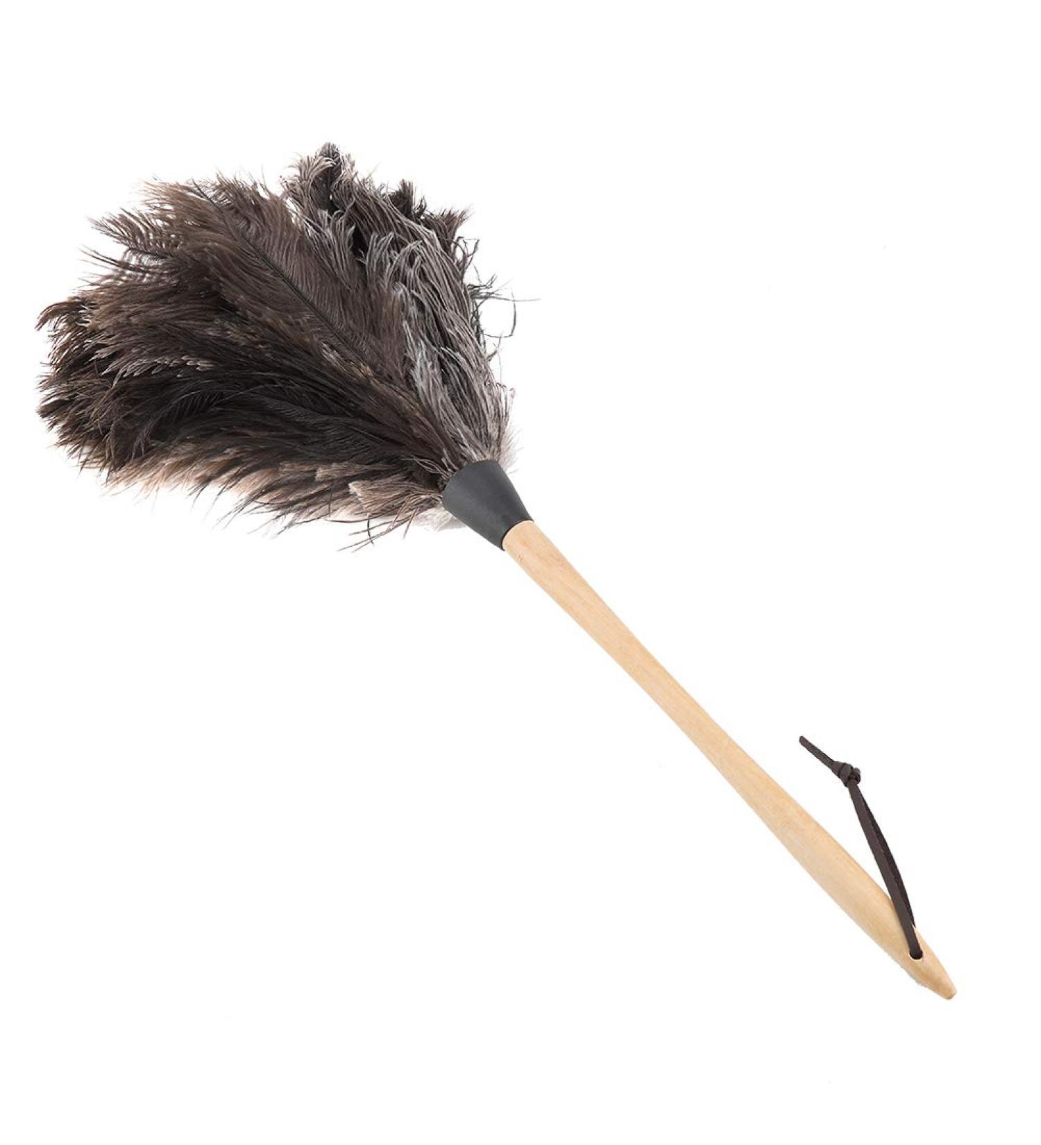 Feather Duster Genuine Ostrich Feathers with Wooden Handle and Reusable Handheld Ostrich Feather Duster Duster for Blinds Kitchen Keyboard Office - Buy Online on GoSupps.com