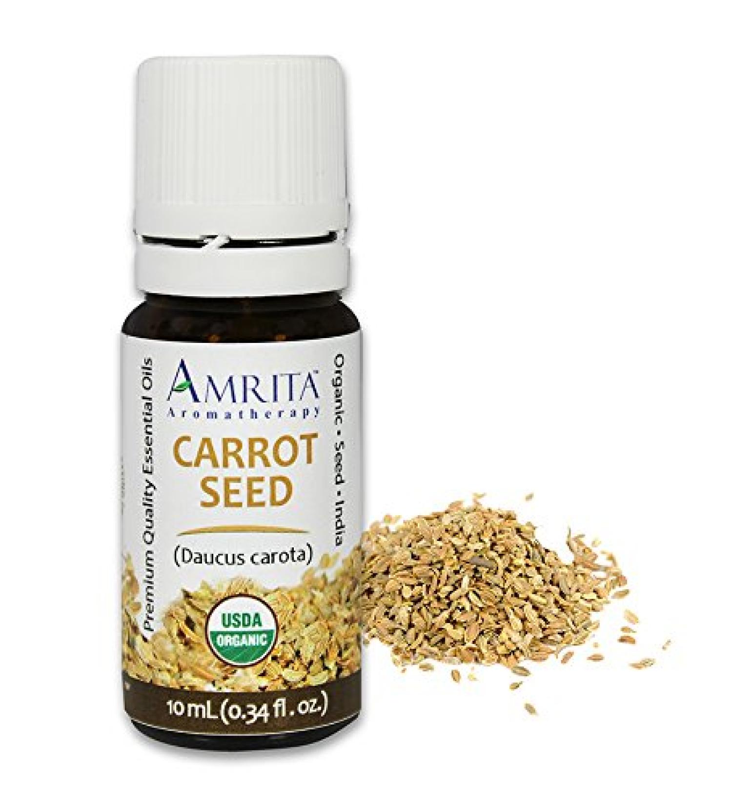Amrita Aromatherapy Organic Carrot Seed Essential Oil 100% Pure Undiluted Daucus carota Therapeutic Grade Premium Quality Aromatherapy oil Tested & Verified 10ML - Buy Online on GoSupps.com