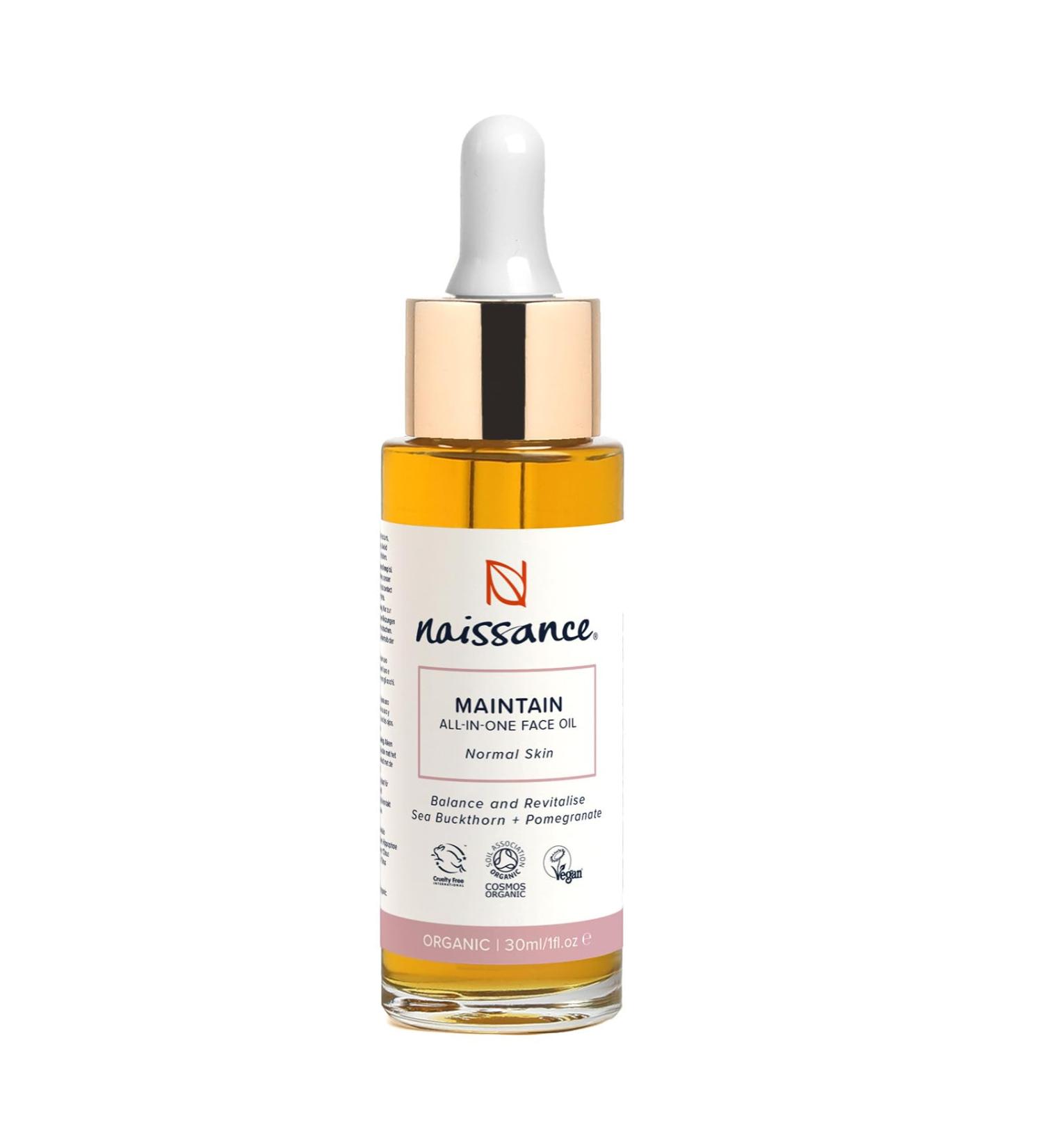 Naissance Maintain Face Oil | All-In-One Face Serum for Normal Skin with Sea Buckthorn Oil and Pomegranate Seeds 30ml - Buy Online on GoSupps.com