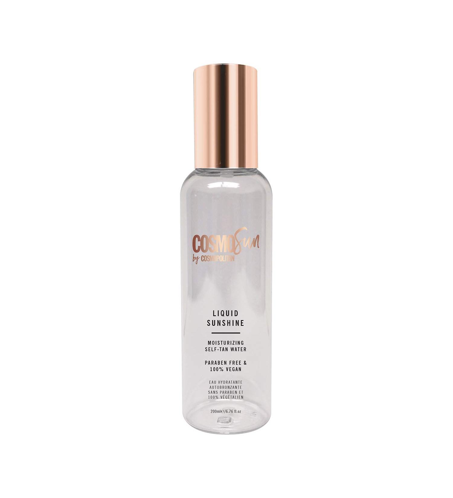 CosmoSun Liquid Sunshine Moisturizing Self-Tan Water with Soothing & Skin Balancing Rosewater - Vegan  Cruelty Free  Paraben Free