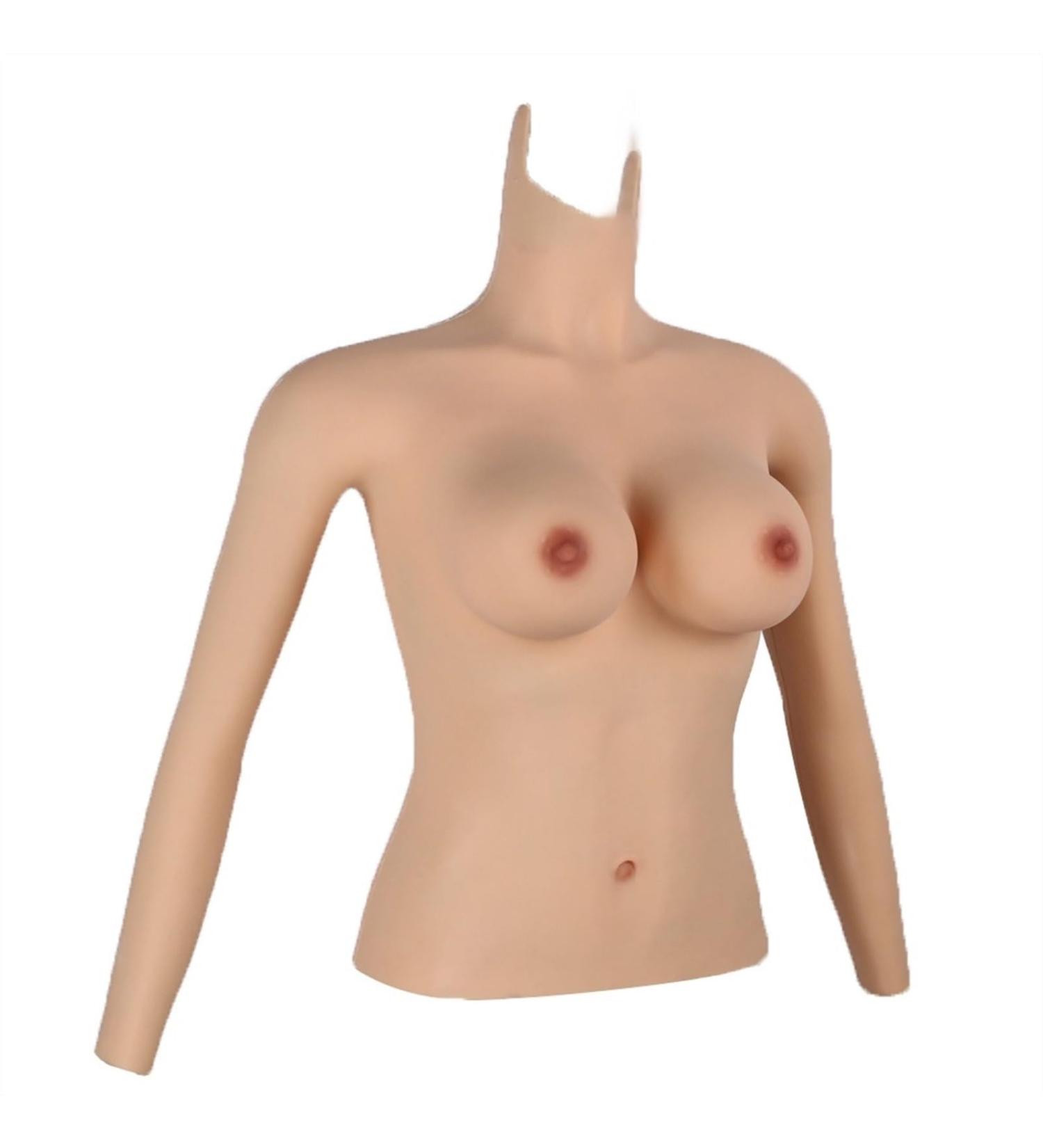 Knobco High Collar Silicone Breast Shapes - Soft Cotton Filler Enhancers for Mastectomy Weddings Cosplay & More - Ivory White - Buy Online on GoSupps.com