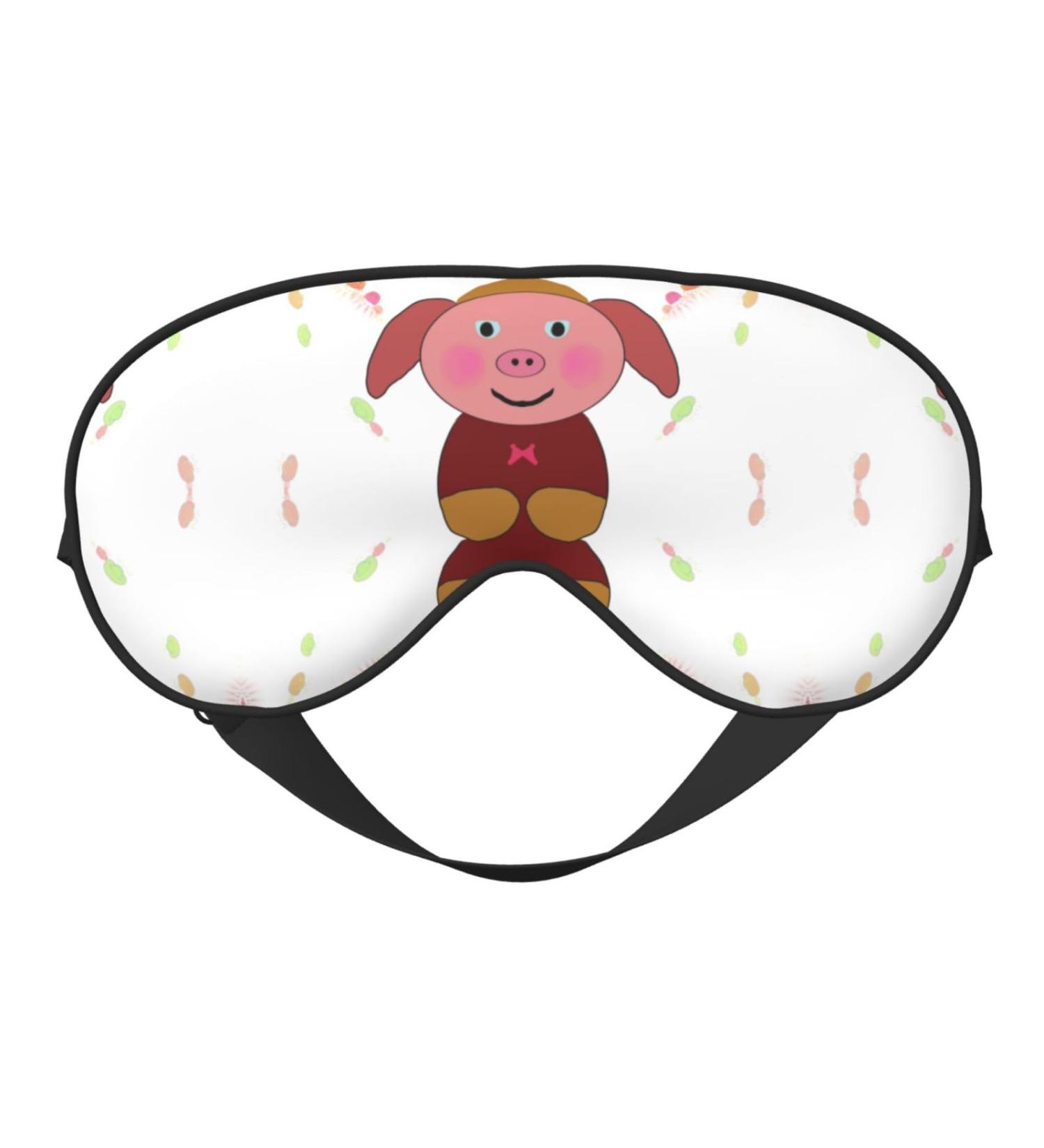 Happy Cartoon Pig Eye Mask - Soft Elastic & Adjustable Sleep Mask for Men & Women | Nighttime Comfort - Buy Online on GoSupps.com