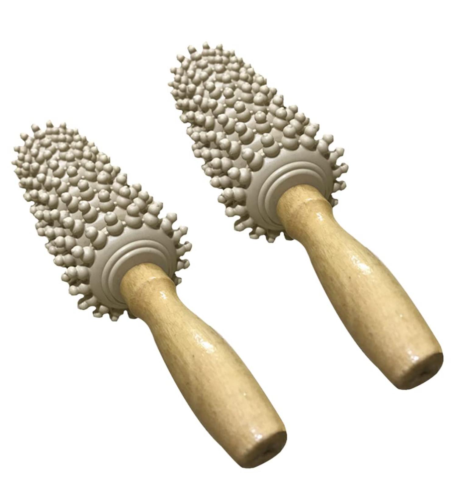 Wooden Therapy Roller Massage Tool - Deep Tissue Body Massage & Muscle Release - 2pcs Pain Relief Roller Stick for Ultimate Relaxation - Buy Online on GoSupps.com