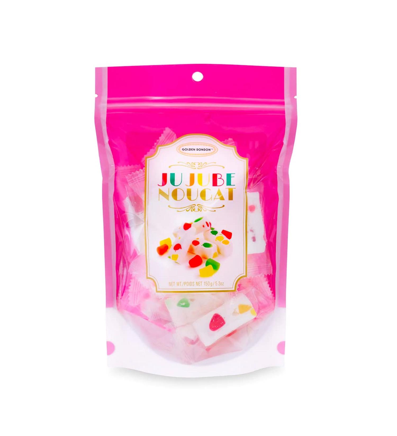 Golden Bonbon Italian Jujube Nougat Candy 5.3 oz Pack - Soft and Chewy with Fruity Jelly Beans - Buy Online on GoSupps.com