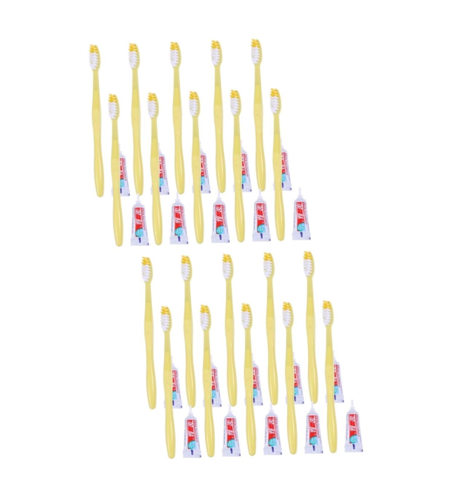 Lurrose 20-Pack Travel Toothbrush & Toothpaste Kit - Disposable Hotel WISPS Set for Travel - VIP Travel Toiletries - Buy Online on GoSupps.com