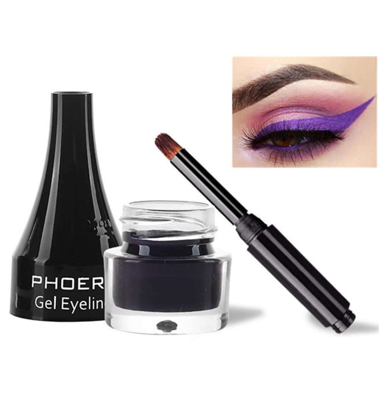 Go Ho Purple Gel Eyeliner Pot - High Pigmented Matte Eye Makeup with Brush for Women - Buy Online on GoSupps.com