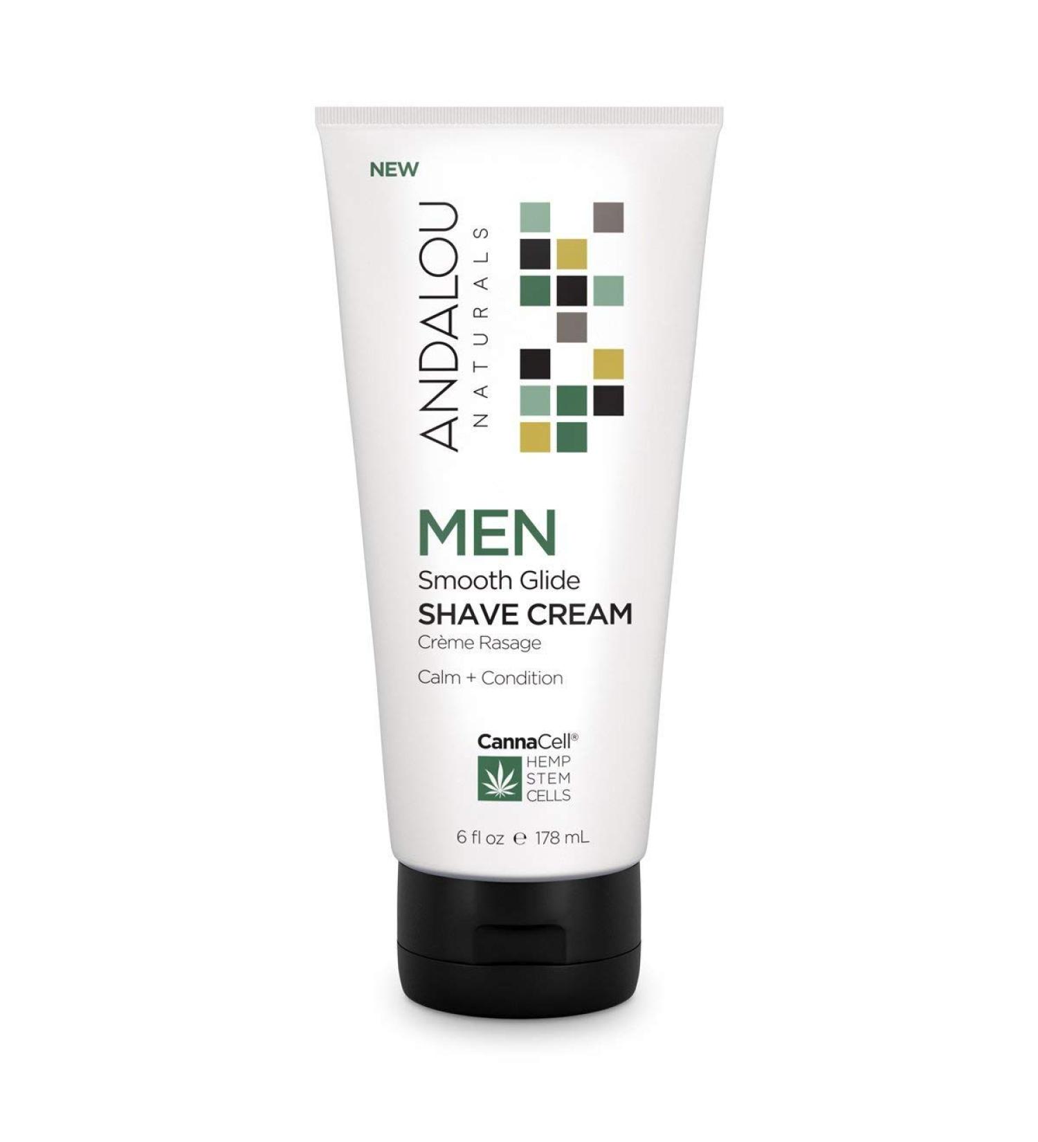 Andalou Naturals CannaCell MEN Smooth Glide Shave Cream, 6 Ounce Shave Cream 6 Fl Oz (Pack of 1)