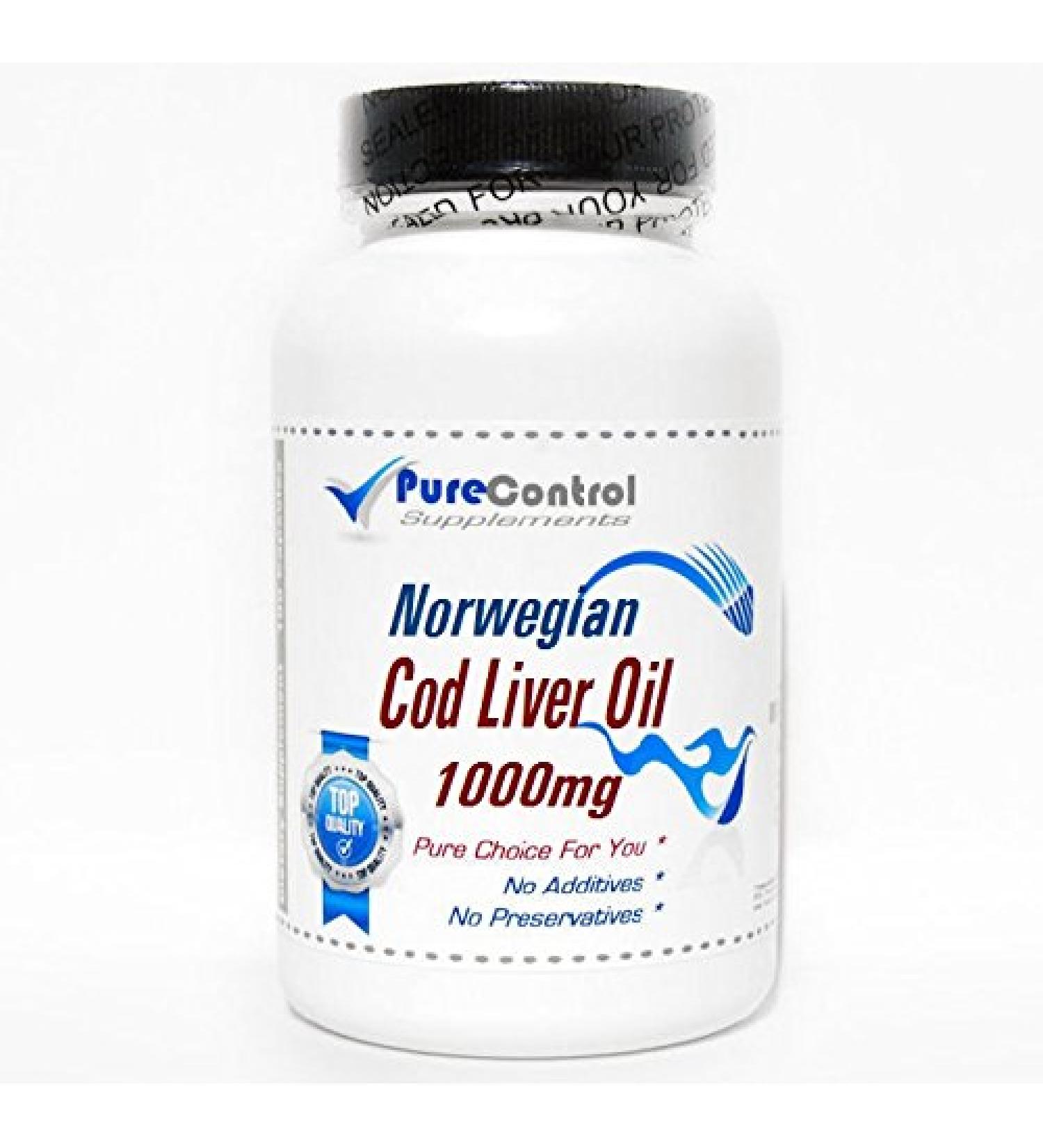 Norwegian Cod Liver Oil Concentrate 1000mg // 100 Capsules // Pure // by PureControl Supplements