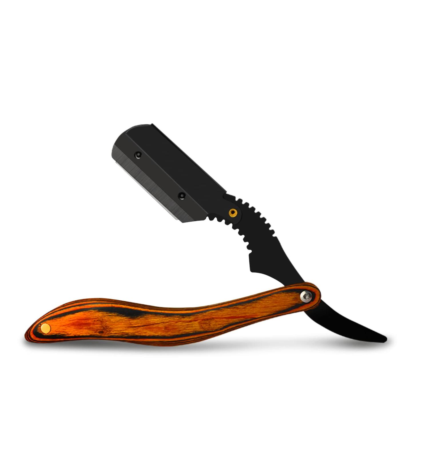 Buy Wooden Straight Razor - Stainless Steel Vintage Barber Razor for Men | Close Shaving Manual Shaver for Barbershop & Salons Black - Buy Online on GoSupps.com