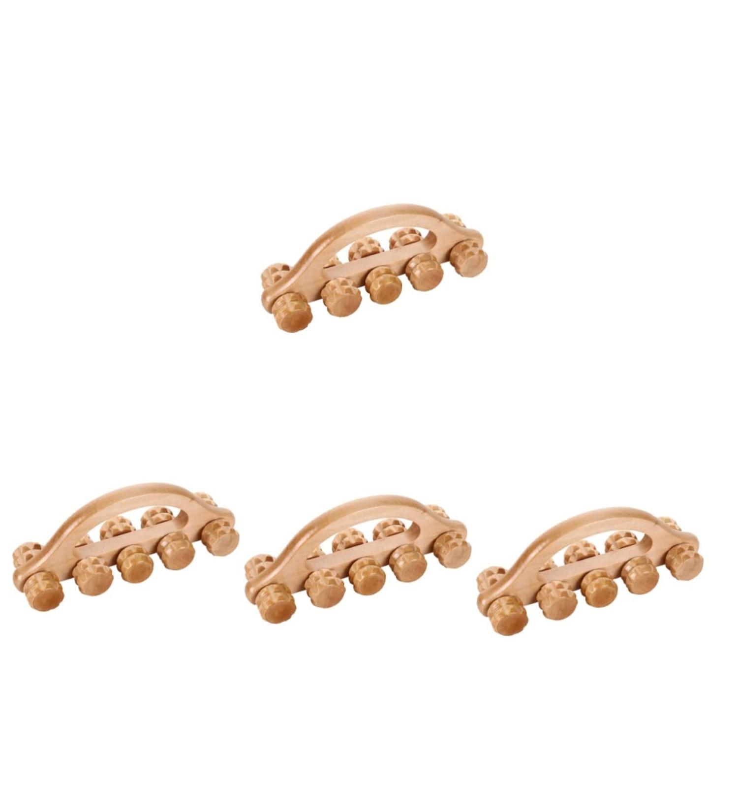 GLEAVI 4pcs Wooden Roller Massage Tools | Soothing Neck Massagers for Relaxation & Pain Relief - International Shipping Available - Buy Online on GoSupps.com