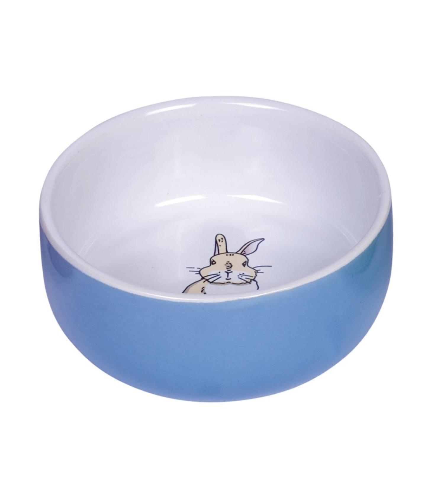 Nobby Rabbit Rodent Ceramic Bowl Diameter 11 cm x 4.5 cm blue-white