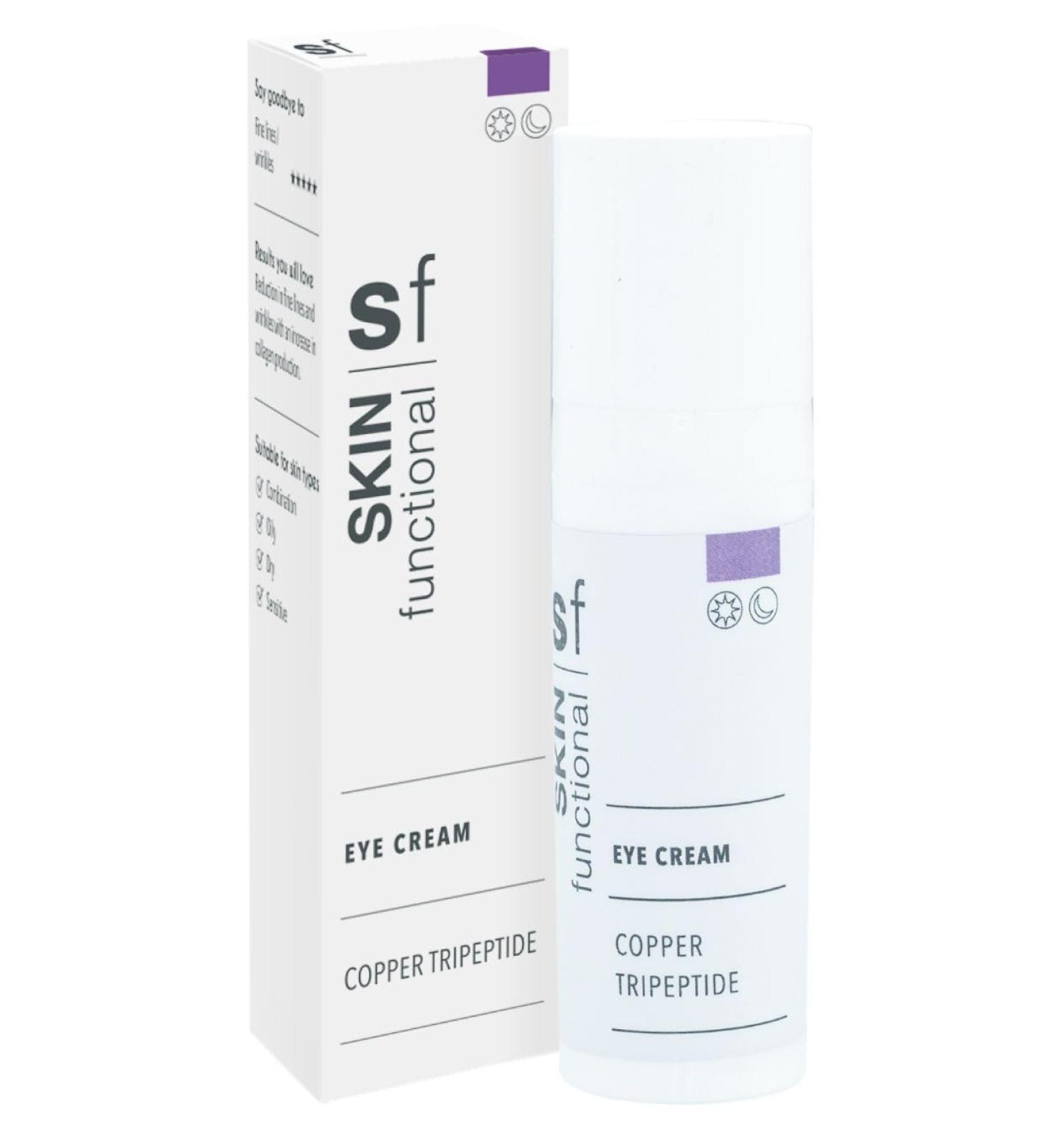 Skin Functional Eye Cream - Copper Tripeptides Anti-Ageing Skin Regeneration Firmness & Elasticity Cellular Renewal 15 ml - Buy Online on GoSupps.com