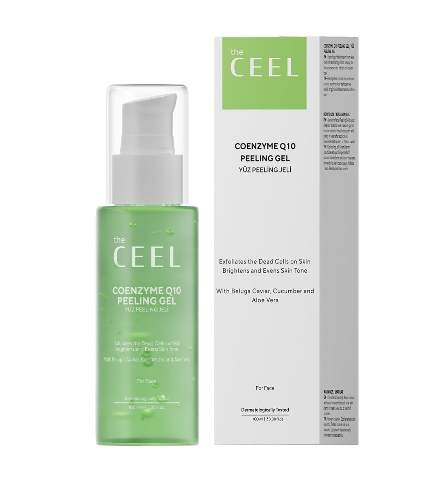 The Ceel Coenzym Q10 Gel exfoliant au caviar au concombre et l'aloe vera Gel exfoliant doux pour le visage la peau lisse et le maquillage Sans alcool pour tous les types de peau 100 ml - Buy Online on GoSupps.com