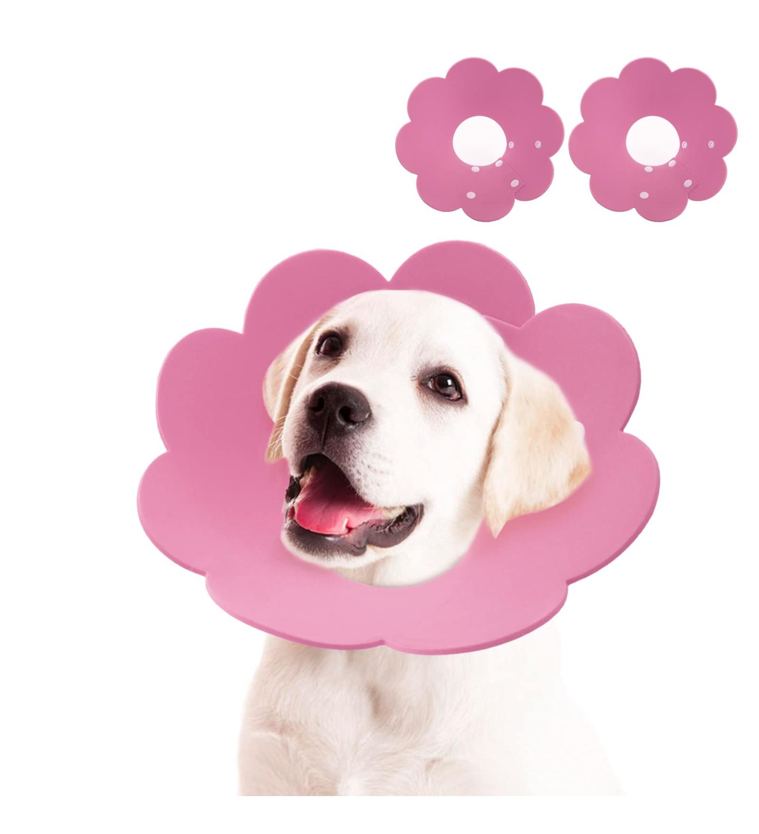 2 Piece Adjustable Cat Collar & Neck Rope - Post-Surgery Recovery Cone for Puppies & Small Dogs (Pink L) | A-Rosa International Shipping - Buy Online on GoSupps.com
