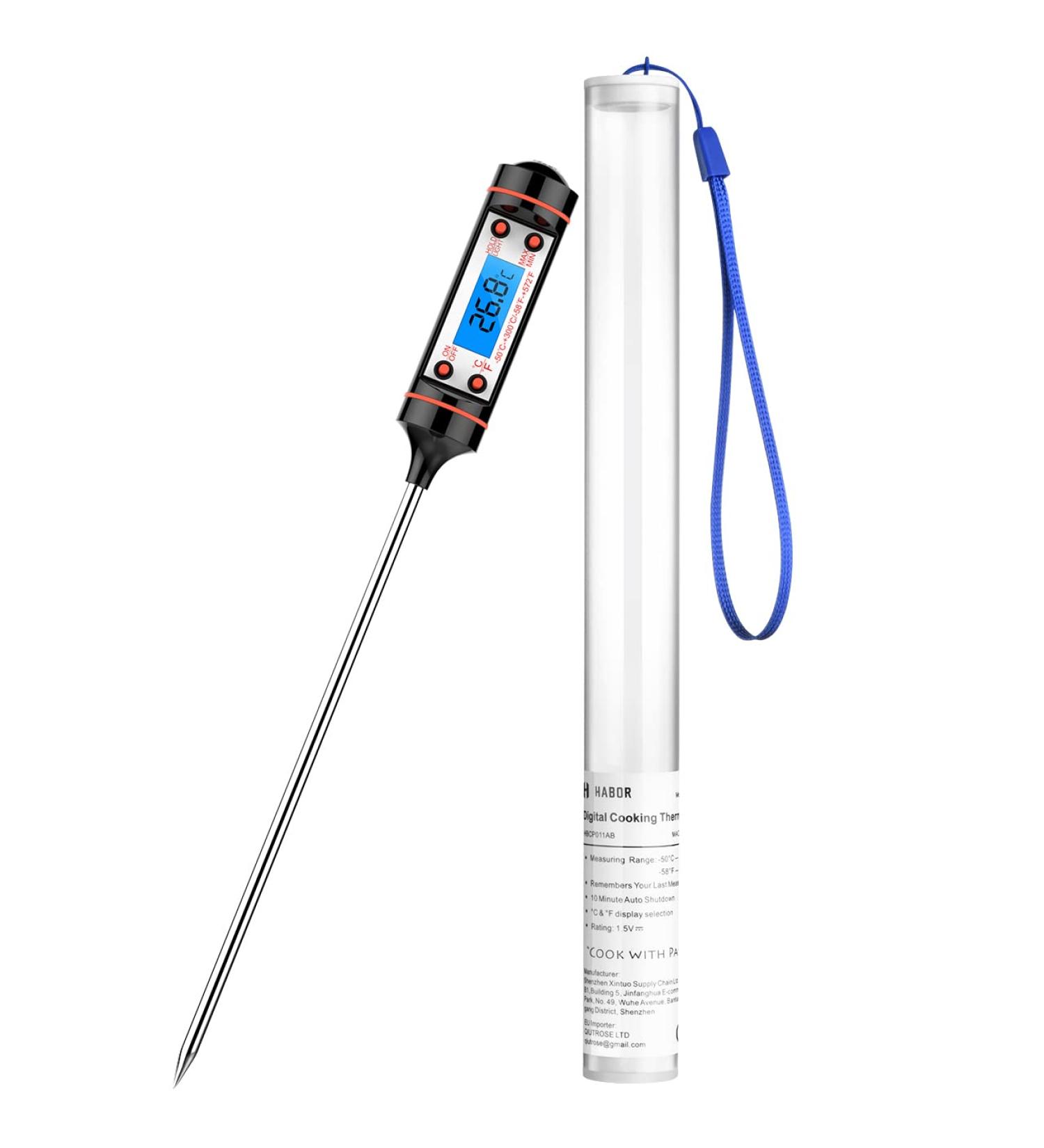 CGZZ Digital Cooking Thermometer with 5.8 Stainless Steel Probe - Ideal for Kitchen, Food, Meat, Grill, BBQ - Buy Online on GoSupps.com