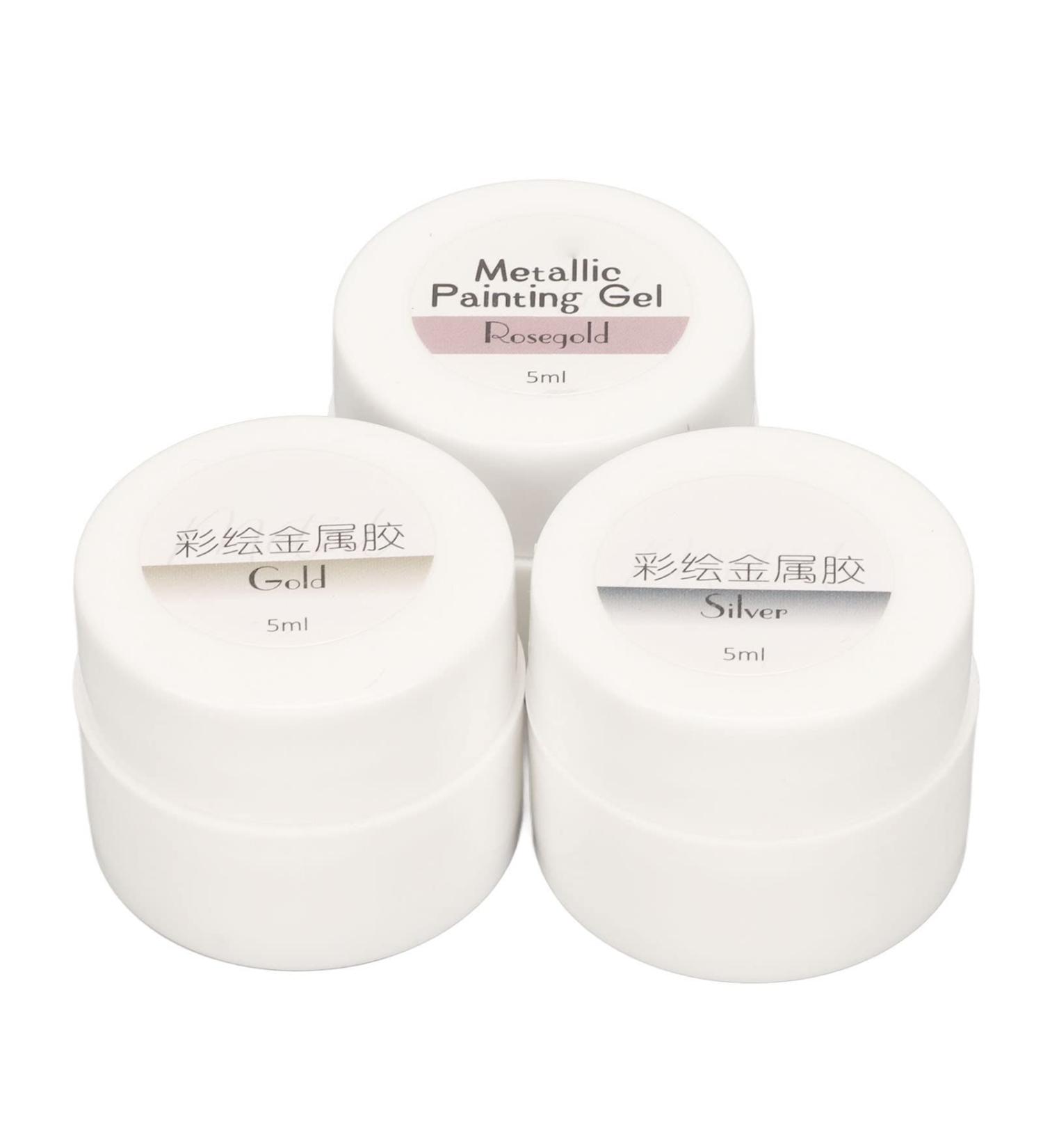 Nail Art Wire Drawing Gel 3 Colors Line Pulling Metallic Painted Nail Gel Polish for Nail Salon - Buy Online on GoSupps.com