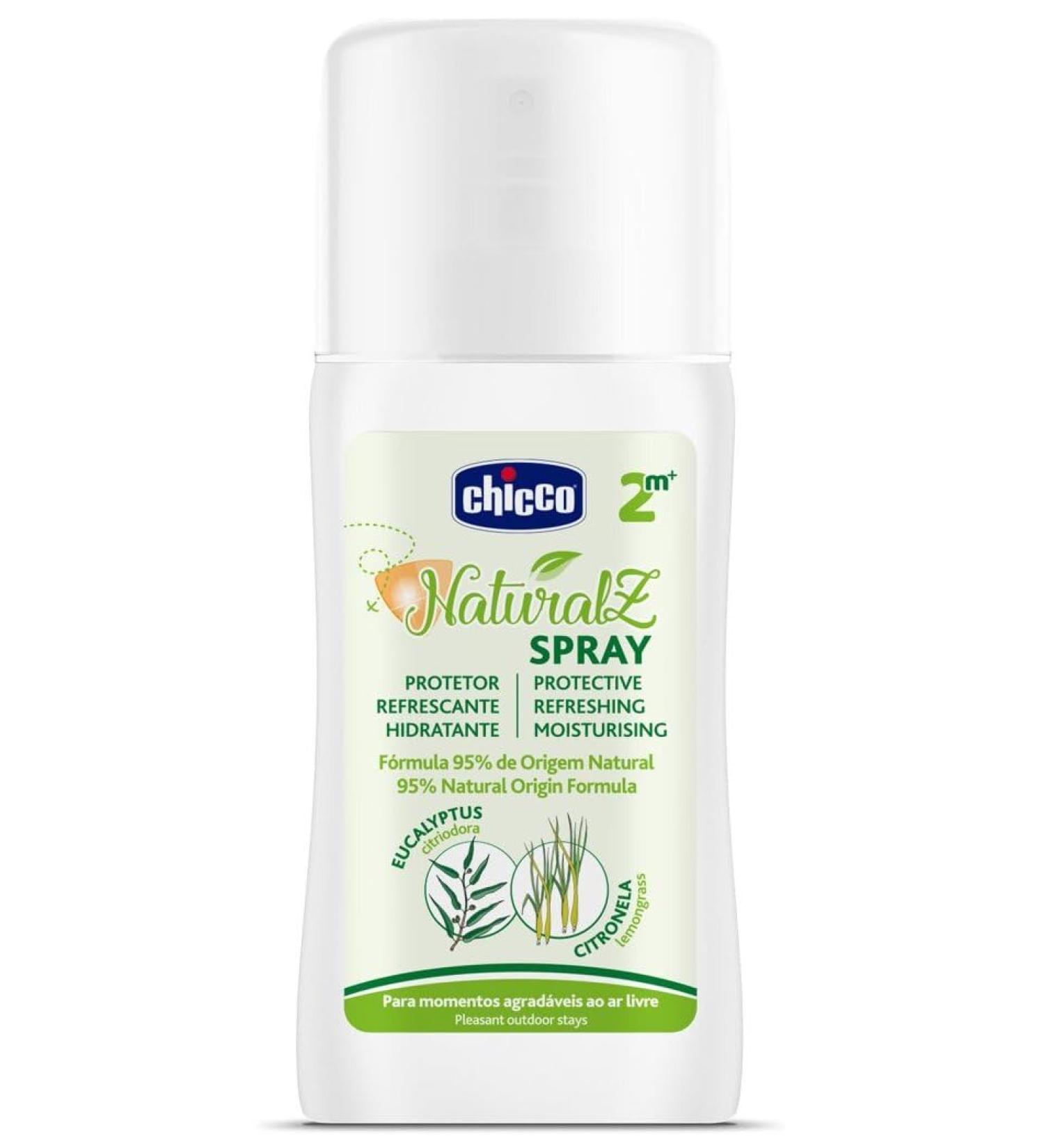 Chicco NaturalZ Spray protecteur pour enfant 100 ml protection naturelle pendant l' t avec citronnelle et eucalyptus protection jour et nuit