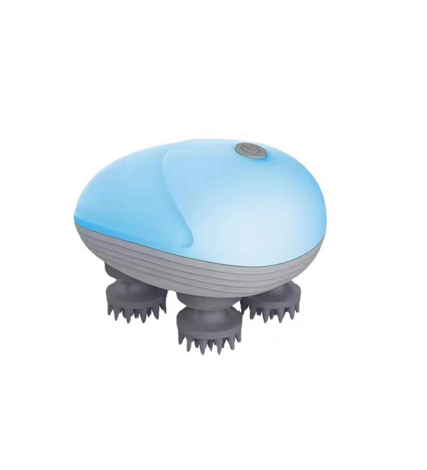 Layhou Electric Scalp Massager - Wireless Head Massage Device with 4 Kneading Heads for Stress Relief - Portable Blue Handheld Massager for Muscles Back Shoulders and Calves - Buy Online on GoSupps.com