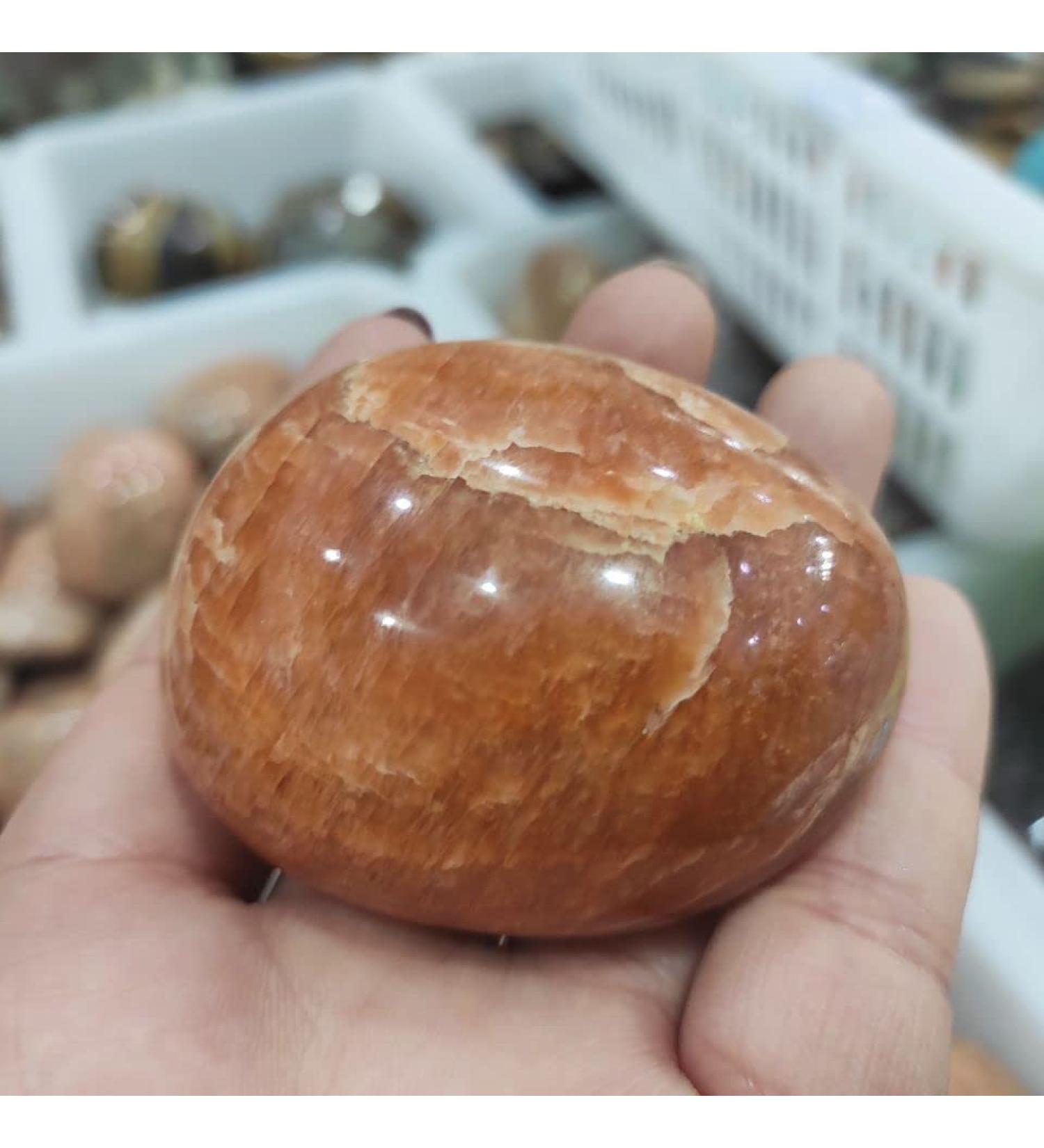 Natural Crystal Rough 1pcs Natural Orange Moon Stone Palm Stones Minerals Aquarium Crystal Natural Stones and Minerals - Buy Online on GoSupps.com