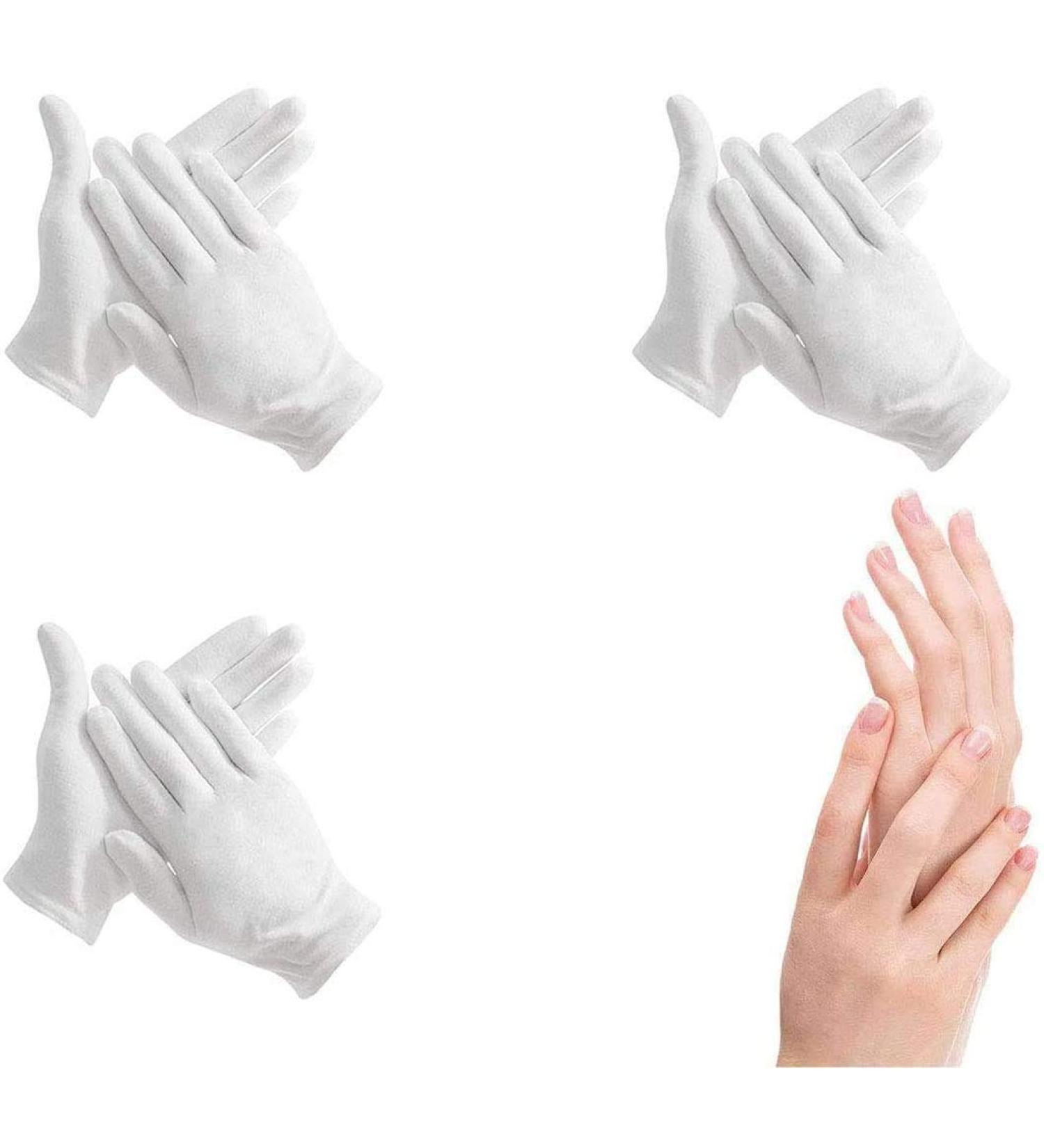 3 Pairs Moisturizing Cotton Gloves for Overnight Bedtime | Premium Quality for Eczema, Dry, Sensitive Skin | Spa Therapy | One Size Fits Most - Buy Online on GoSupps.com