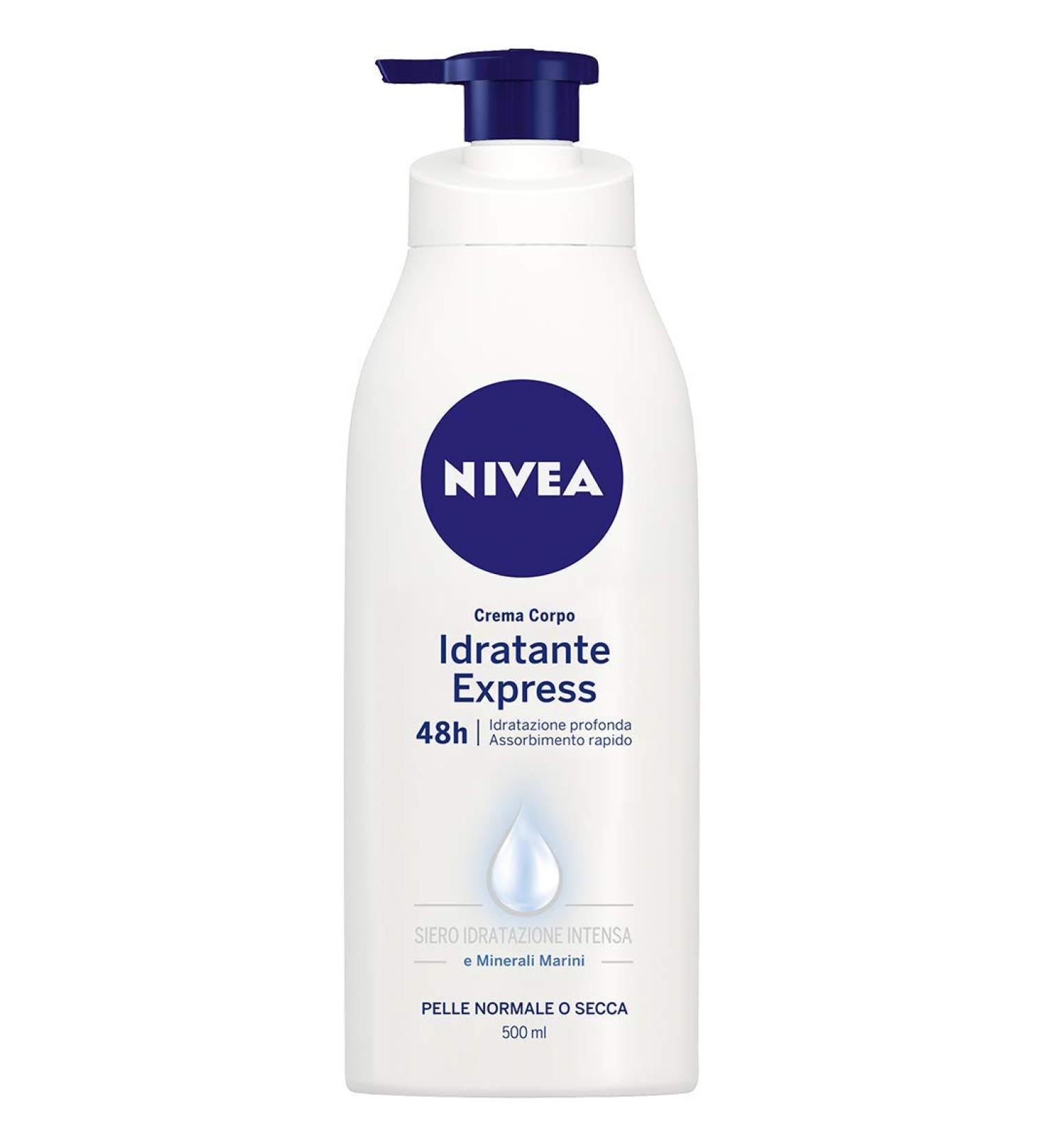 NIVEA Express Moisturizer for normal to dry skin (1 x 500 ml) quickly retracting formula enriched with NIVEA intensive moisture serum and sea minerals moisturizing Express 500 ml (1 Pack)