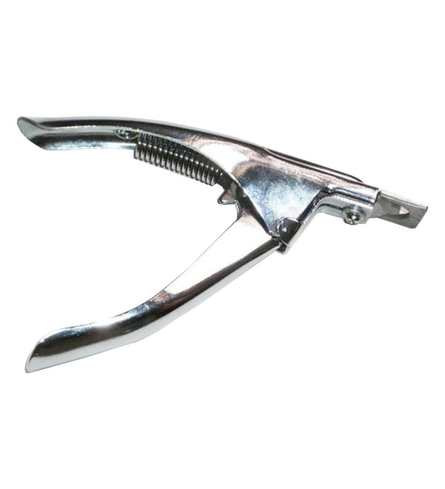 Silver professional tip cutter for artificial nails.
